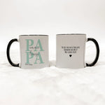 Tasse Papa seit - Keramik Tasse - famprints - Entdecke die Tasse Papa seit – das perfekte Geschenk, um Väter zu feiern und ihnen ein Lächeln ins Gesicht zu zaubern. Mit dieser personalisierten Keramik-Tasse, die Platz für die Namen der Kinder und das Jahr