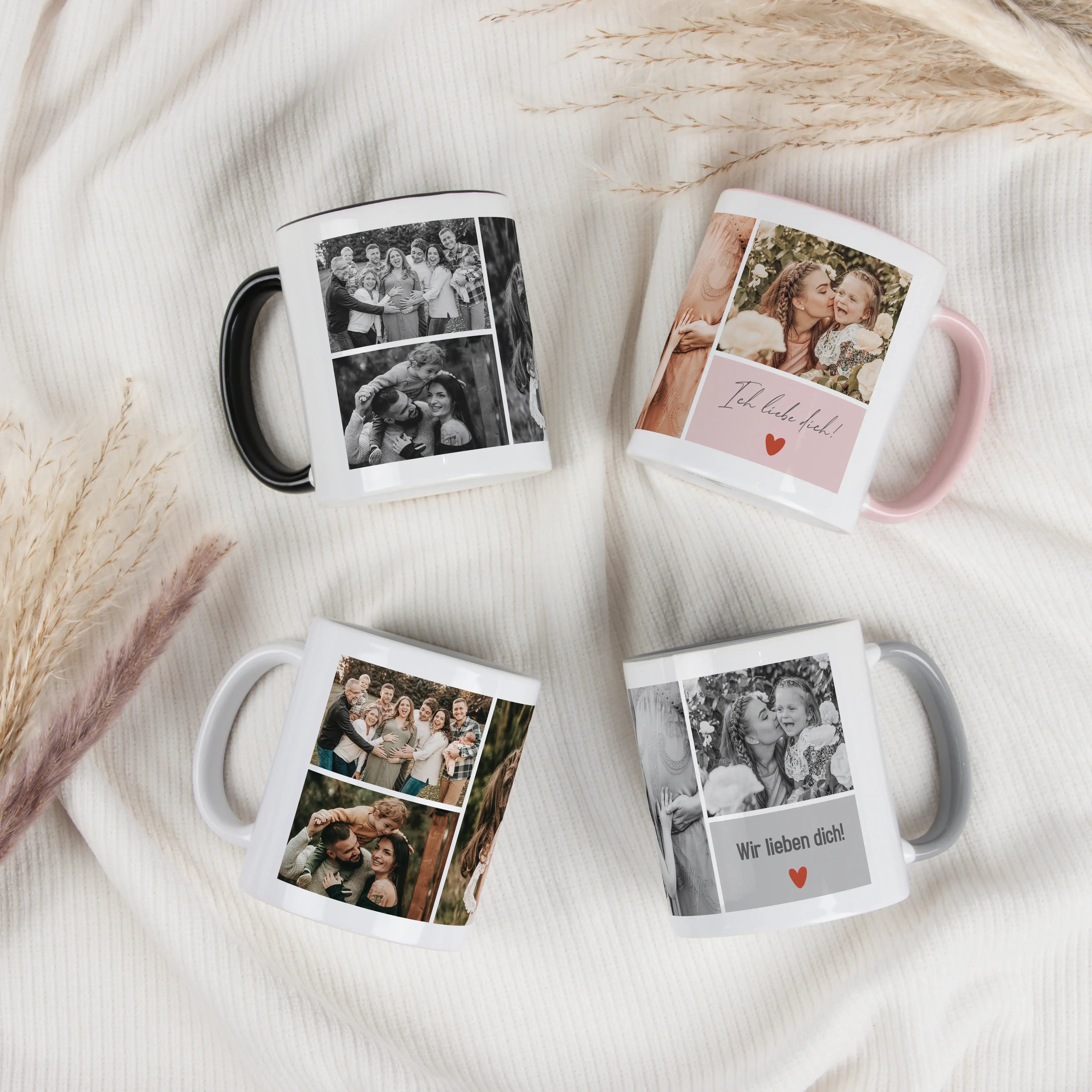 Tasse Foto Liebe-Keramik Tasse-famprints-Tasse Foto Liebe ist mehr als nur ein Becher – sie ist deine persönliche Erinnerung für jeden Tag. Bei famprints gestaltest du deine Fototasse ganz einfach selbst und machst aus vier Lieblingsbildern ein individuel
