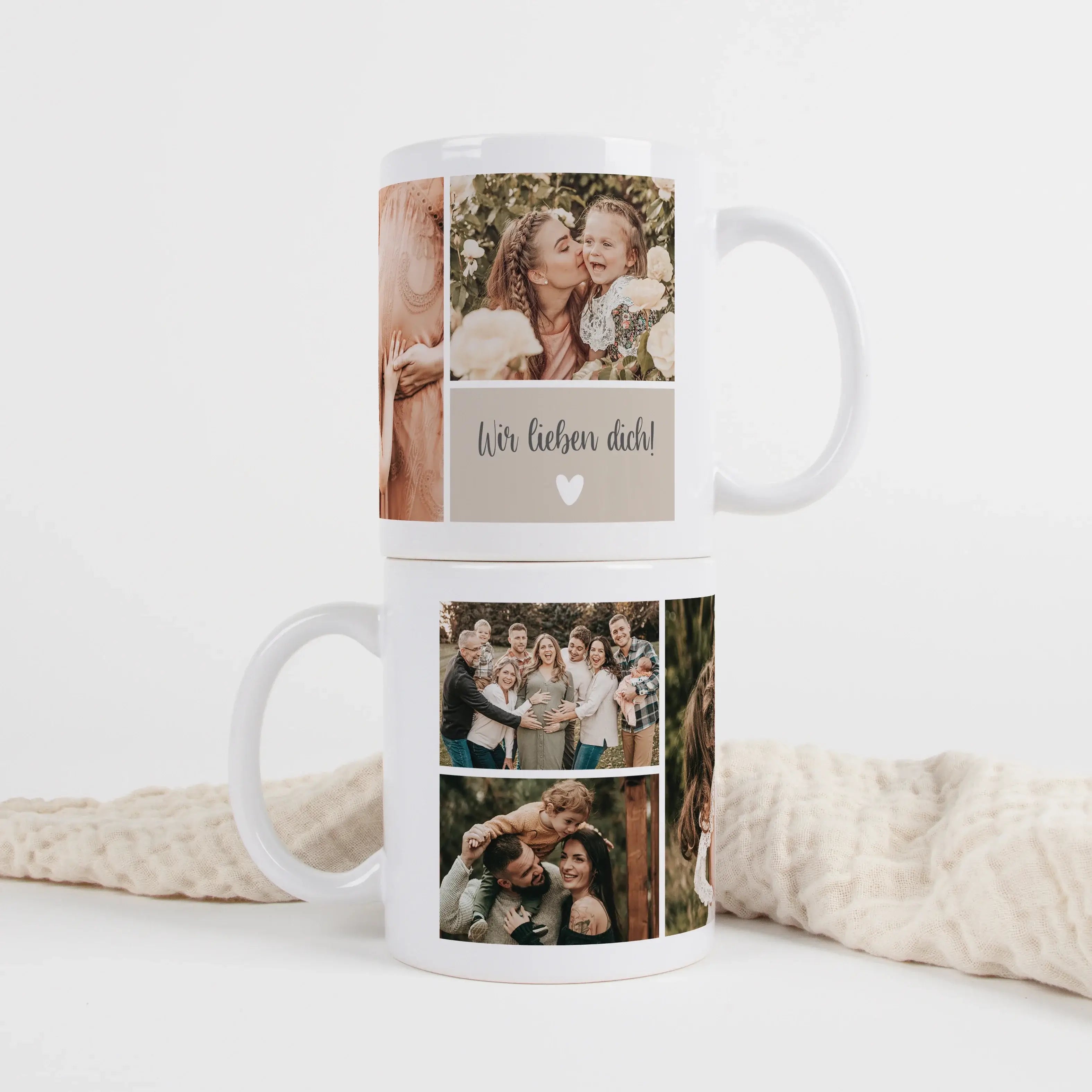 Tasse Foto Liebe-Keramik Tasse-famprints-Tasse Foto Liebe ist mehr als nur ein Becher – sie ist deine persönliche Erinnerung für jeden Tag. Bei famprints gestaltest du deine Fototasse ganz einfach selbst und machst aus vier Lieblingsbildern ein individuel