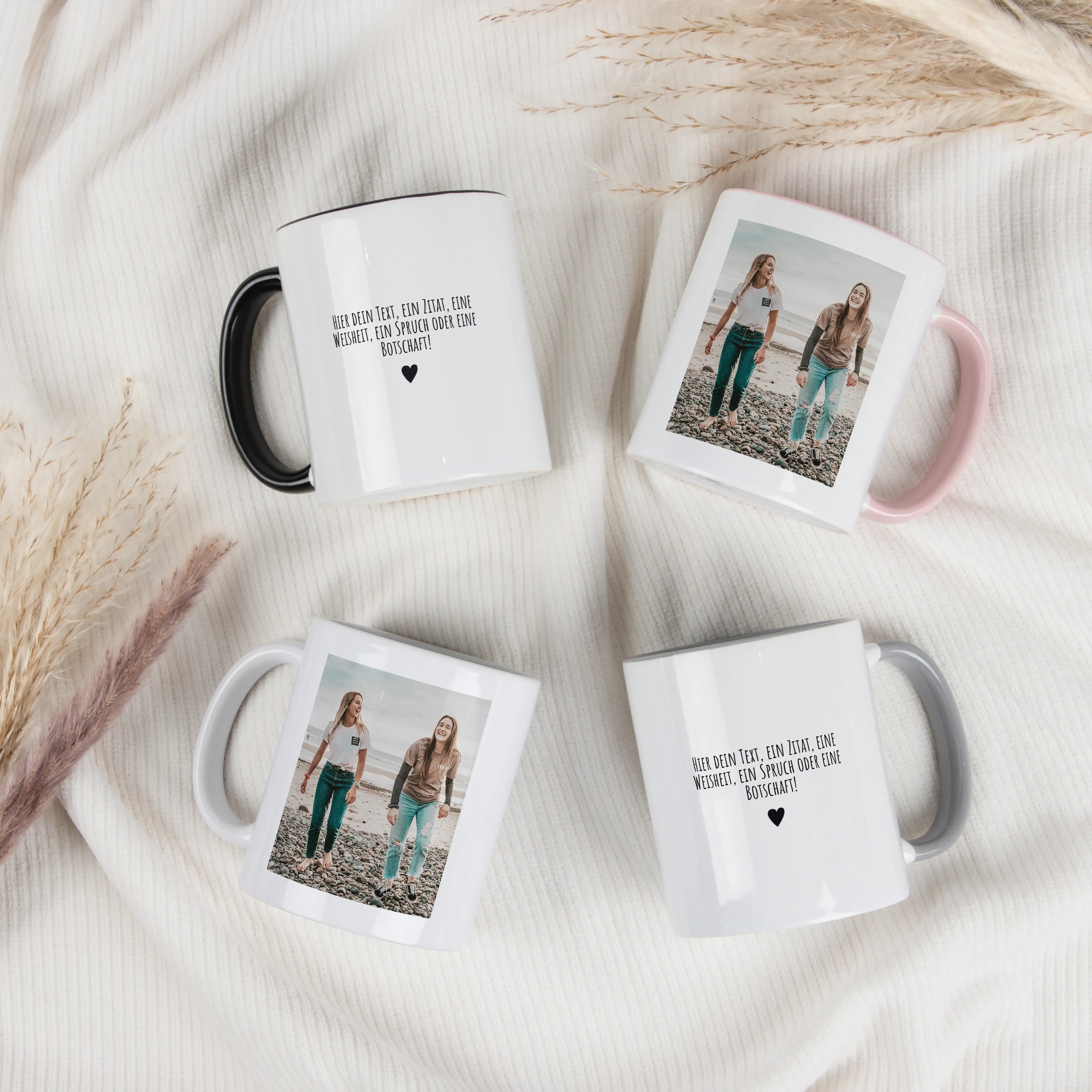 Tasse Foto mit Text-Keramik Tasse-famprints-Unsere Tasse Foto mit Text macht aus deinem Lieblingsbild ein persönliches Highlight für jeden Tag. Du gestaltest deine Fototasse ganz einfach selbst: Lade dein Wunschfoto hoch und ergänze es mit einer Botschaft