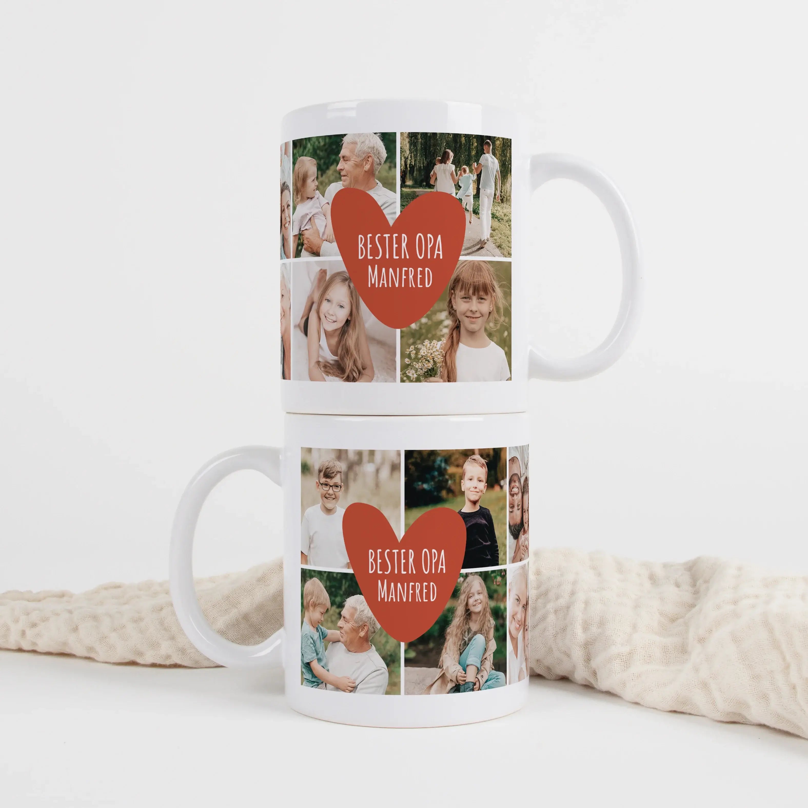 Tasse Foto bester Opa-Keramik Tasse-famprints-Tasse Foto bester Opa ist mehr als nur ein Becher für den Morgenkaffee. Bei famprints gestaltest du eine persönliche Fototasse, die deinem Opa zeigt, wie wichtig er dir ist. Du kannst bis zu 10 eigene Fotos ho