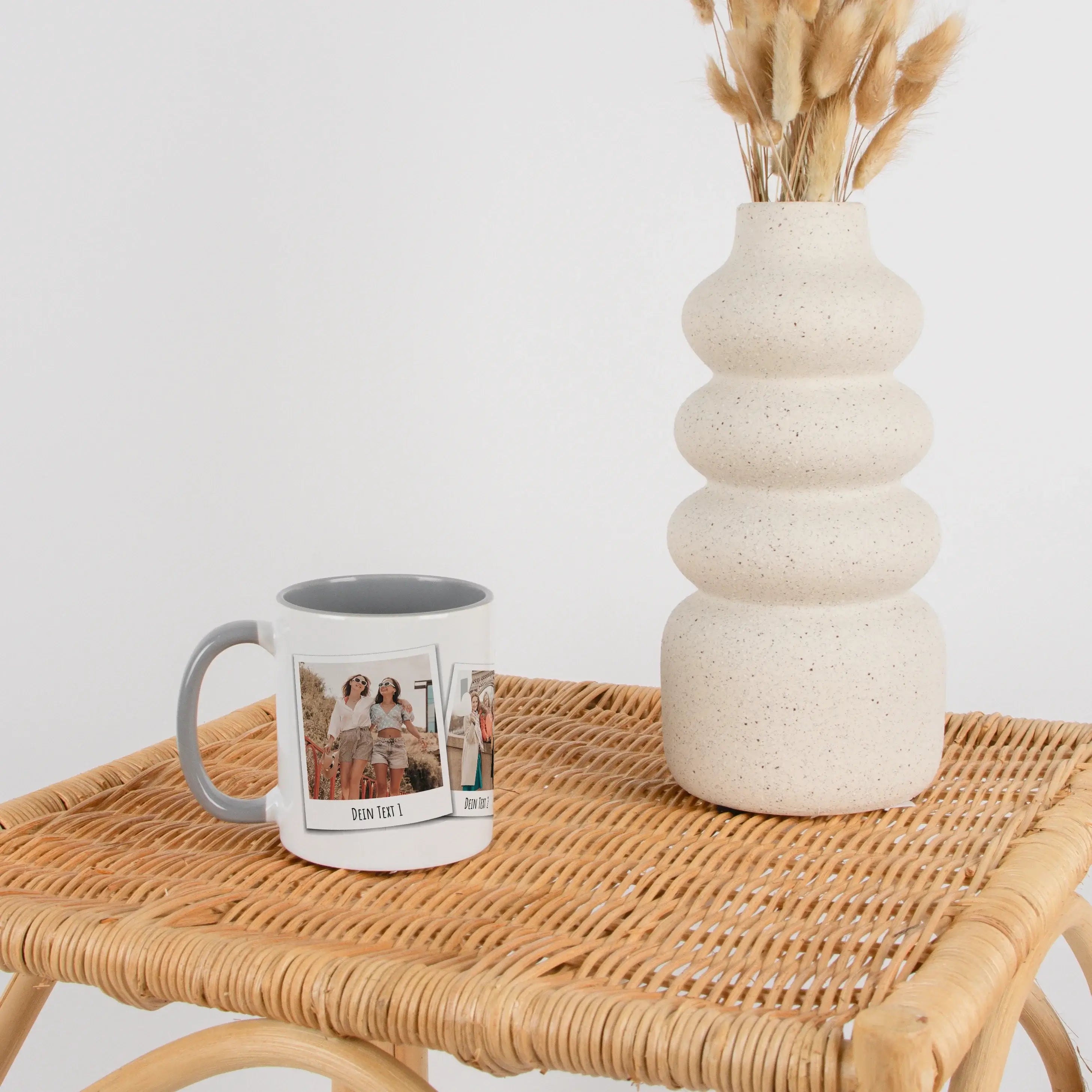 Fototasse Polaroid-Keramik Tasse-famprints-Die Fototasse Polaroid macht aus deinen Lieblingsmomenten ein persönliches Alltagsstück. Auf der Tasse werden bis zu vier deiner Fotos im beliebten Polaroid Stil dargestellt und wirken wie kleine Sofortbilder, di