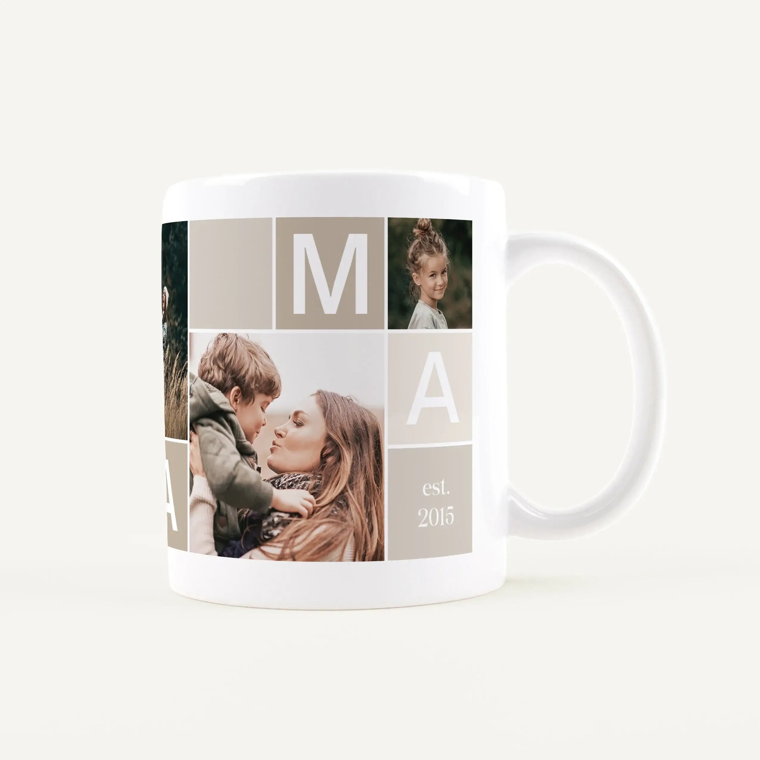 Fototasse Mama-Keramik Tasse-famprints-Die Fototasse Mama von famprints macht aus besonderen Momenten ein persönliches Geschenk. Du gestaltest sie ganz einfach selbst mit bis zu fünf eigenen Fotos und erschaffst damit eine individuelle Erinnerung für den