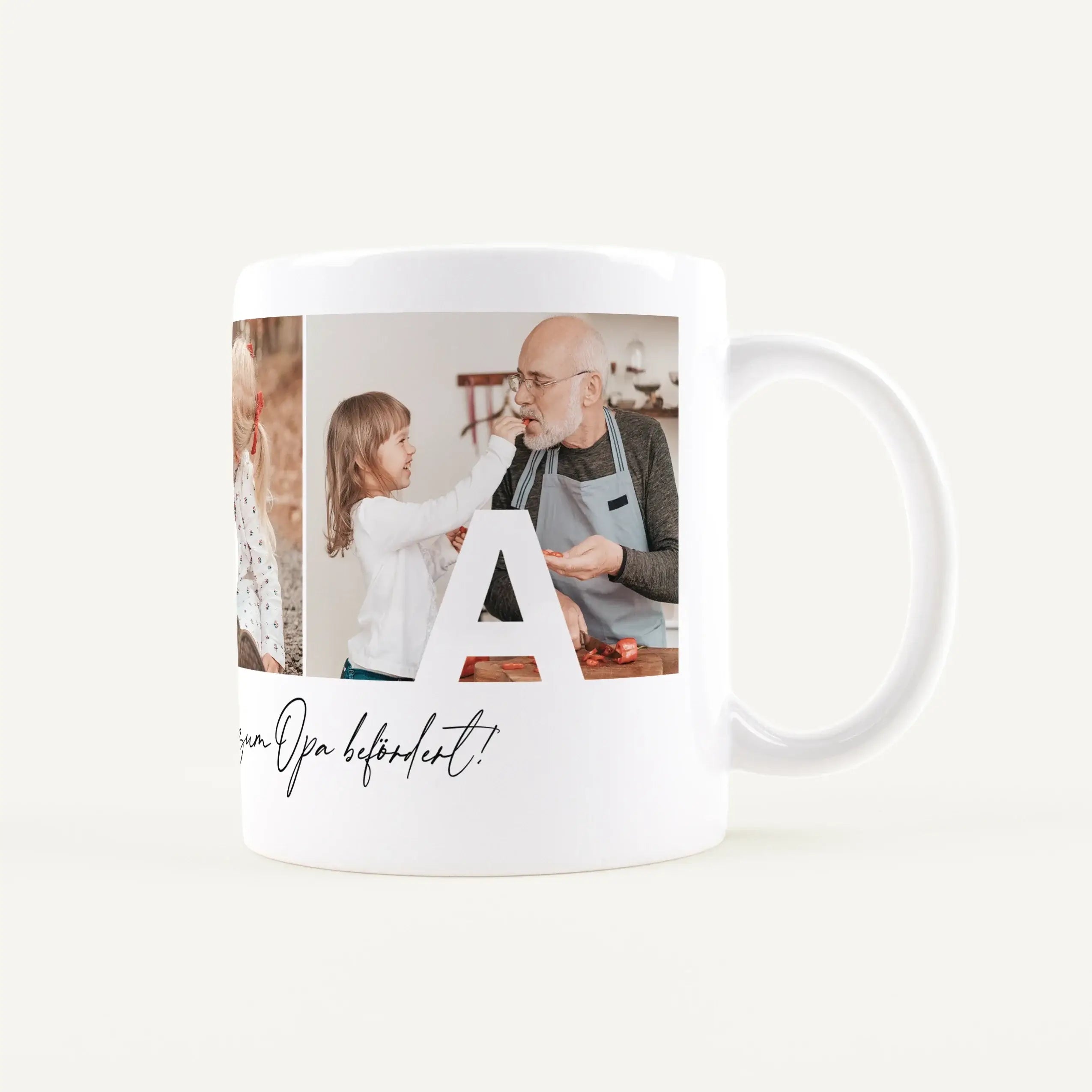 Fototasse Opa-Keramik Tasse-famprints-Die Fototasse Opa von famprints ist eine persönliche Geschenkidee für einen ganz besonderen Menschen. Mit drei eigenen Fotos gestaltest du eine individuelle Opa Tasse, die Erinnerungen sichtbar macht. In jedem Bild er
