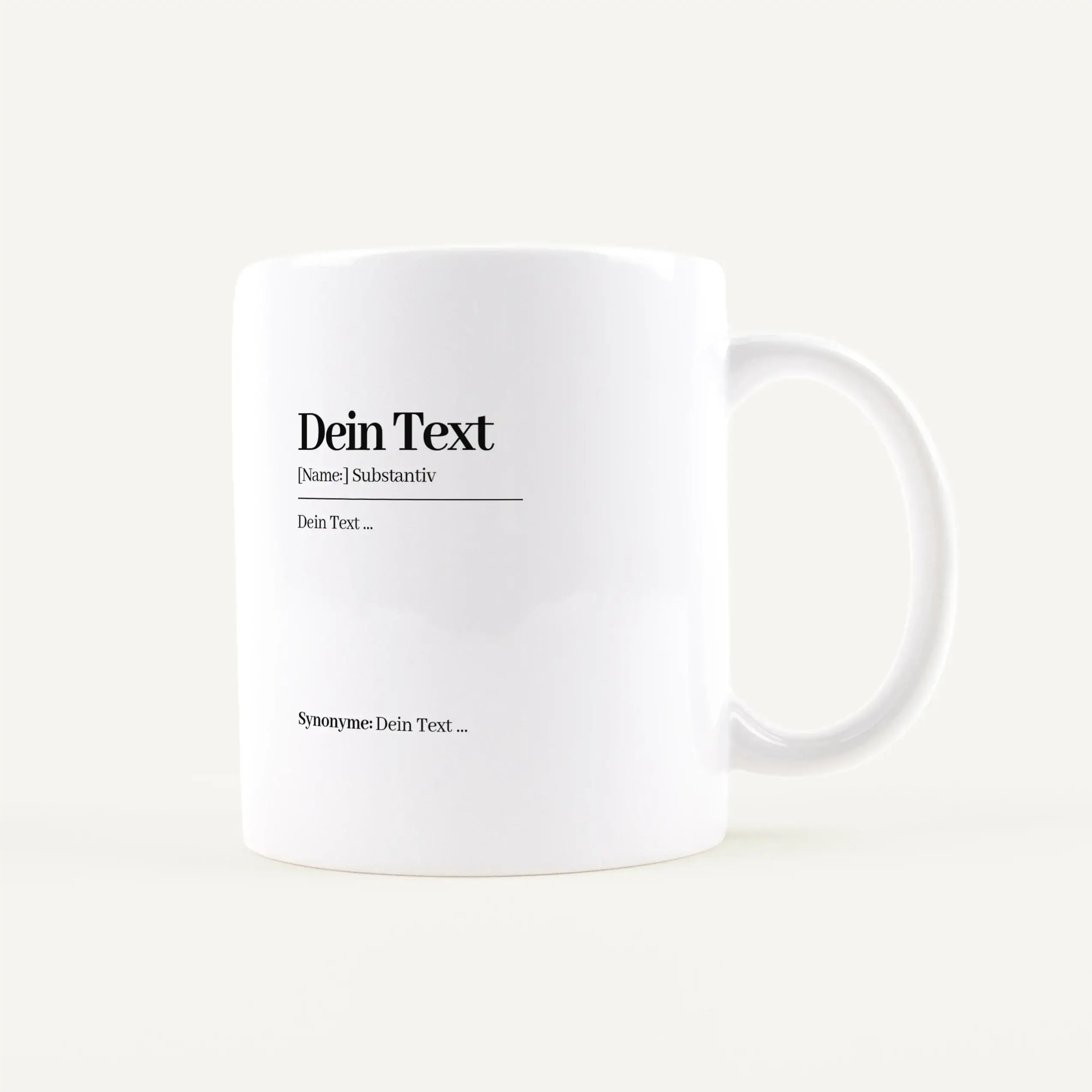 Eigener Text Definition Tasse