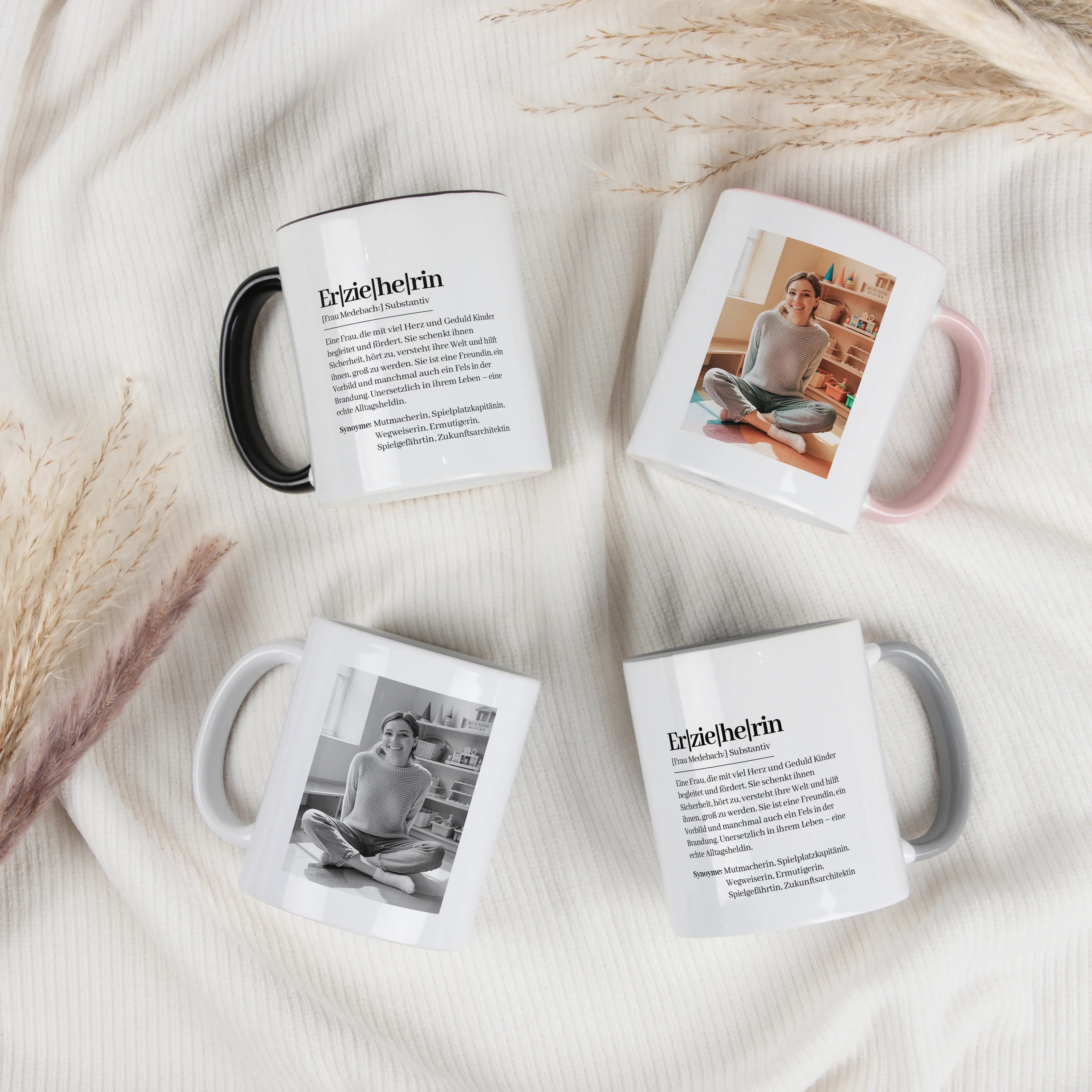 Tasse Definition Erzieherin-Keramik Tasse-famprints-Die Tasse Definition Erzieherin von famprints ist mehr als nur eine schöne Aufmerksamkeit. Sie bringt in liebevollen Worten auf den Punkt, was eine Erzieherin jeden Tag für Kinder bedeutet: begleiten, er