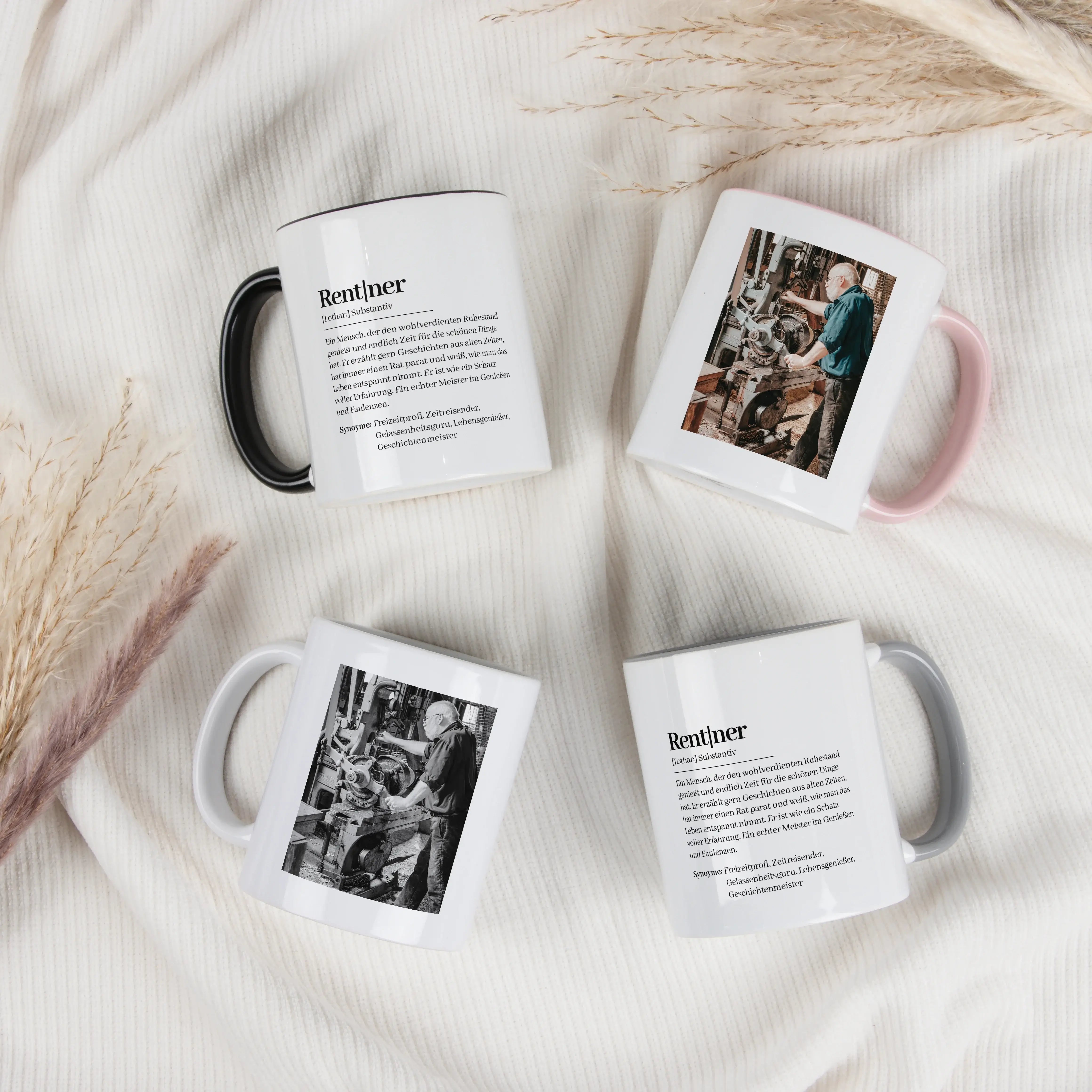 Tasse Definition Rentner-Keramik Tasse-famprints-Die Tasse Definition Rentner ist eine persönliche Geschenkidee für einen besonderen Lebensabschnitt. Die liebevolle Beschreibung im Duden Stil bringt auf den Punkt, was viele mit dem Ruhestand verbinden: me