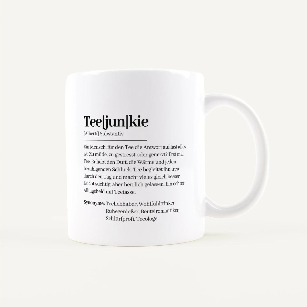 Tasse Definition Teejunkie - Keramik Tasse - Personalisiertes Geschenk