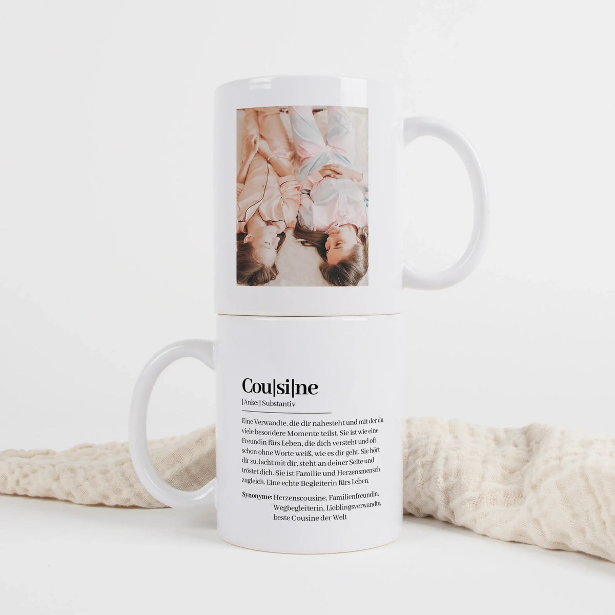 Keramik Tasse - Tasse Definition Cousine - Personalisiertes Geschenk Cousine