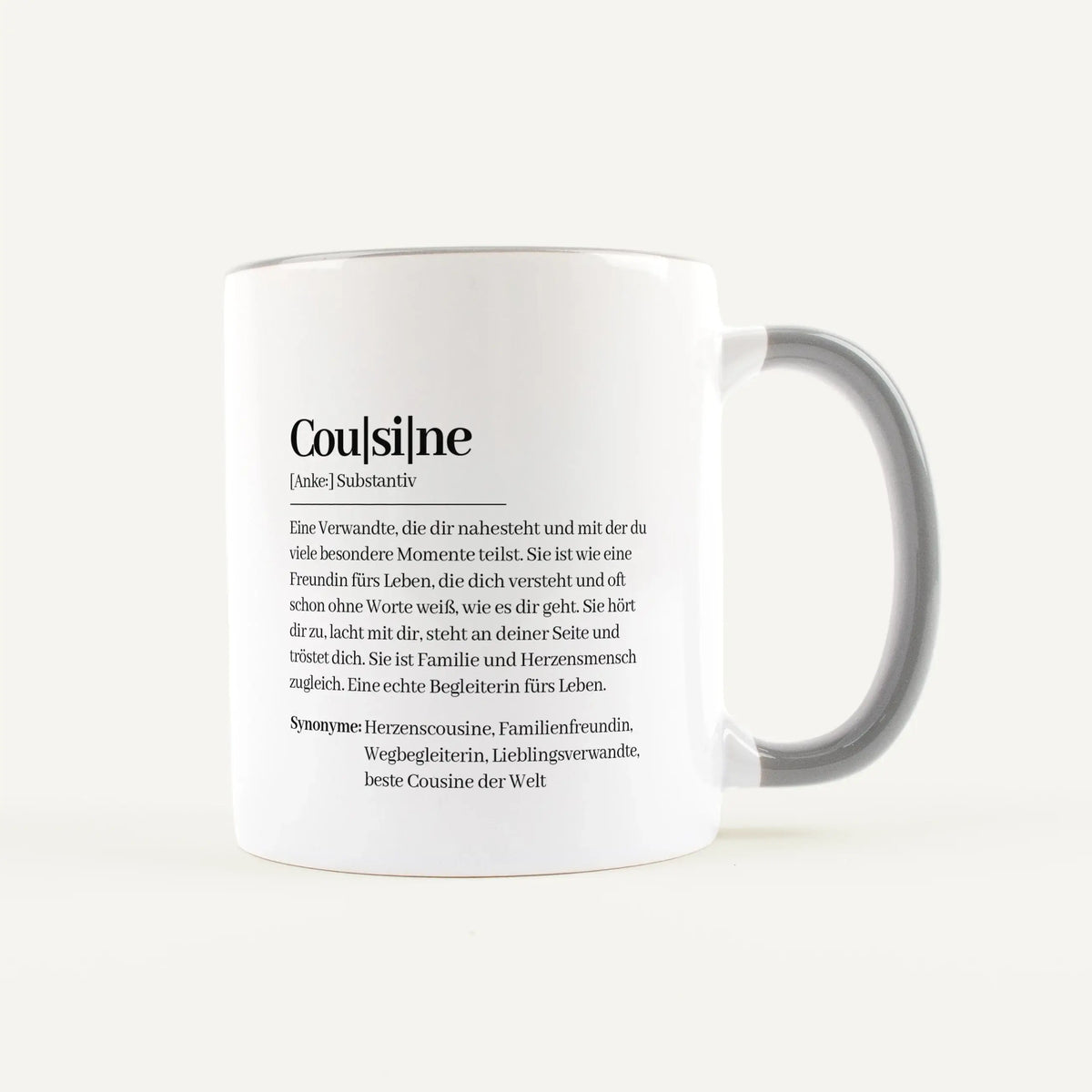 Keramik Tasse - Tasse Definition Cousine - Personalisiertes Geschenk Cousine