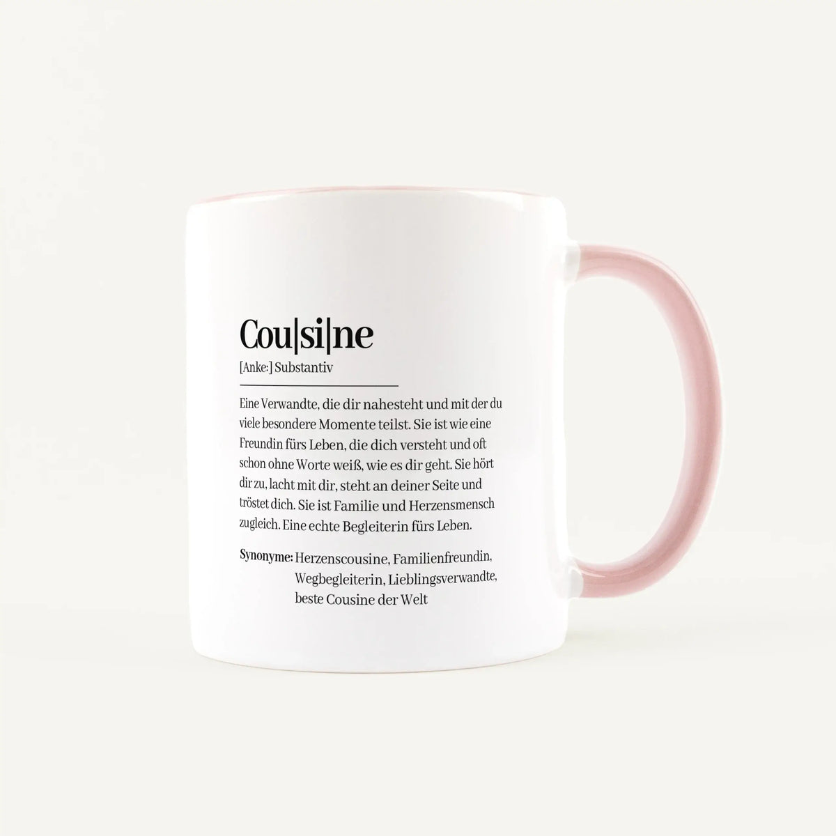 Keramik Tasse - Tasse Definition Cousine - Personalisiertes Geschenk Cousine