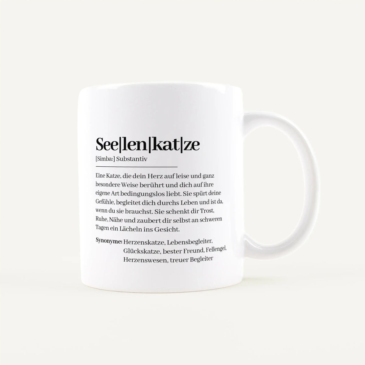 Keramik Tasse - Tasse Definition Seelenkatze - personalisiert