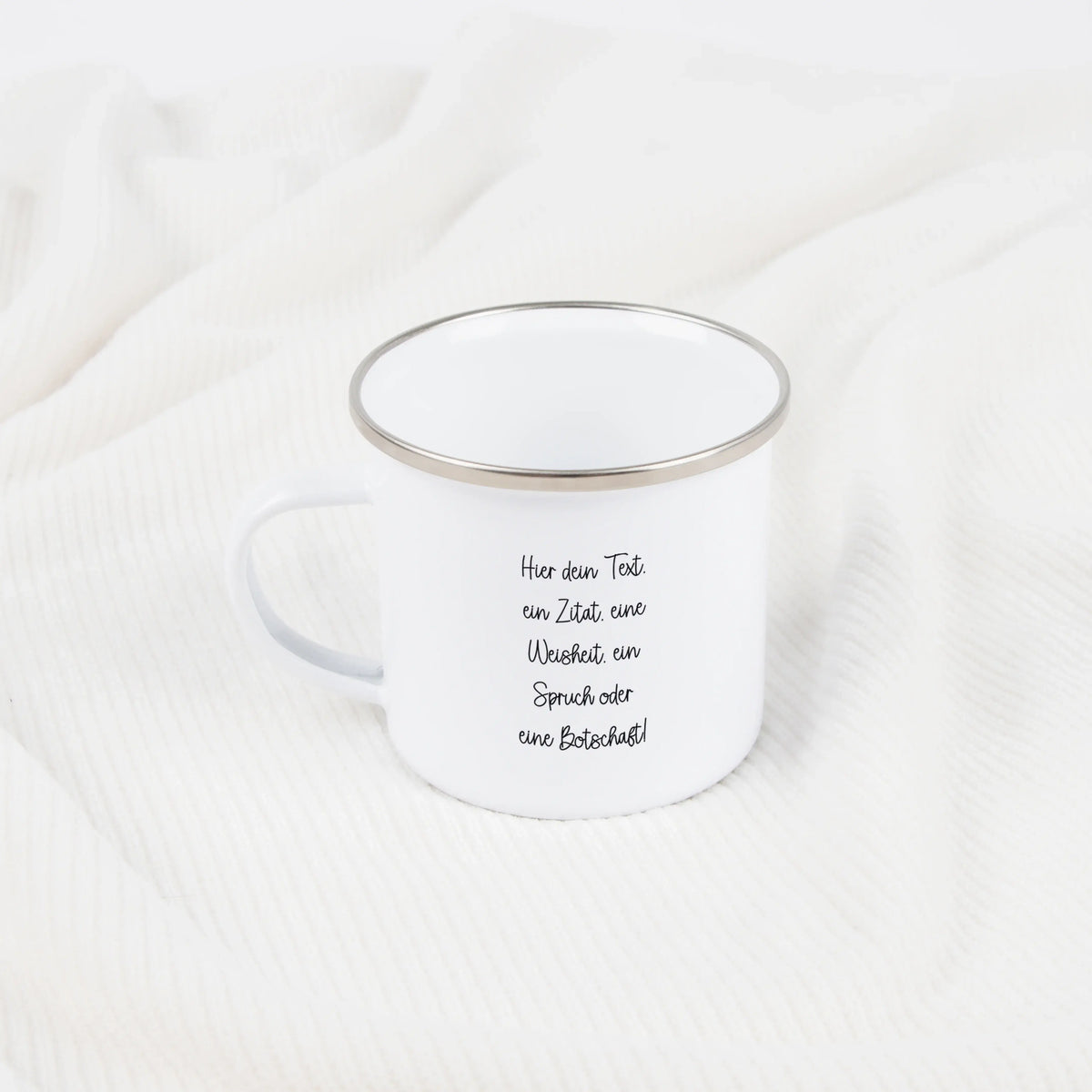 Emaille Tasse mit Text-Emaille Tasse-famprints-personalisierte-emaille-tasse