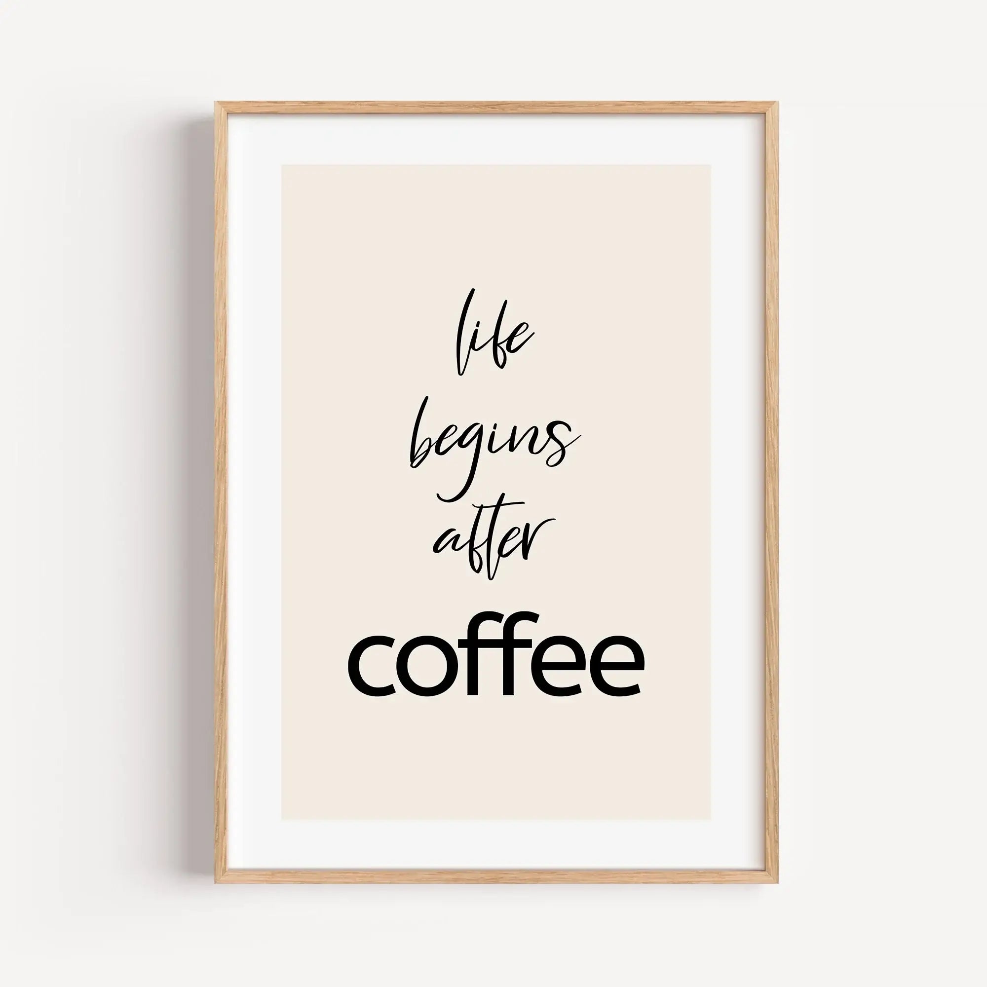 Kaffee Poster 'life begins'-famprints-Poster-Witzig, lässig und mit viel Charme – so präsentiert sich unser neues Kaffee Poster! Egal ob in der Küche oder im Wohnzimmer – dieses Poster ist die perfekte Wanddeko für alle, die ihre Liebe zum Kaffee offen zu