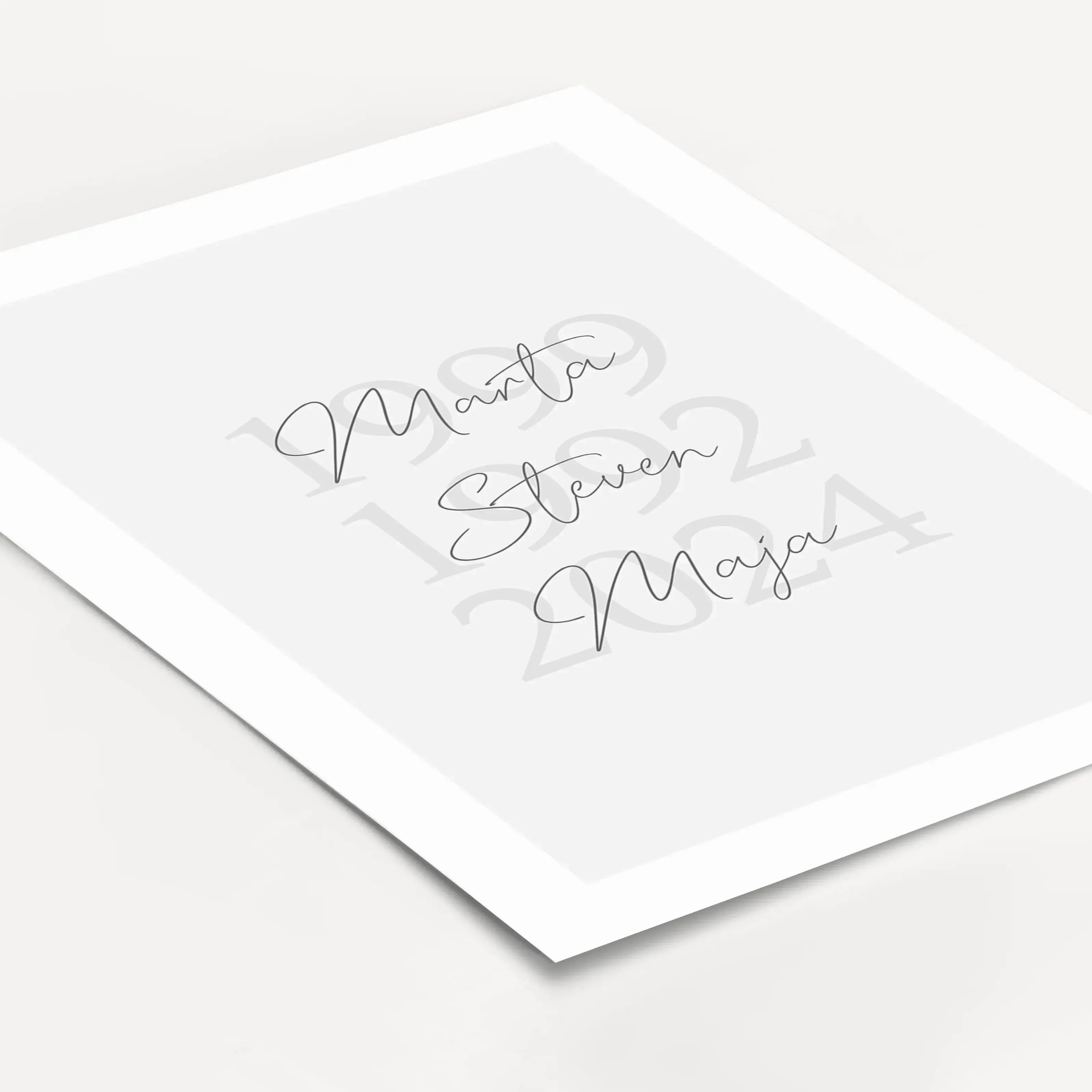 Familienposter Geburtsjahr-famprints-Personalisiertes Poster-Auf dem Familienposter 'Geburtsjahr' finden bis zu 6 Geburtsjahre mit Namen Platz. Mit diesem Poster stellst du deine Familie auf eine ganz besondere Art dar. Das Poster kannst du mit dem Geburt