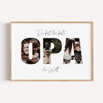 Bester Opa Poster-famprints-Personalisiertes Poster-Das Bester Opa Poster ist das perfekte Geschenk für deinen lieben Opa. Mit der Möglichkeit, persönliche Fotos hinter dem Schriftzug "OPA" zu platzieren, wird dieses Poster zu einem einzigartigen Erinneru