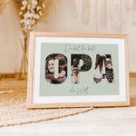 Bester Opa Poster-famprints-Personalisiertes Poster-Das Bester Opa Poster ist das perfekte Geschenk für deinen lieben Opa. Mit der Möglichkeit, persönliche Fotos hinter dem Schriftzug "OPA" zu platzieren, wird dieses Poster zu einem einzigartigen Erinneru