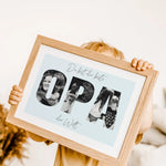 Bester Opa Poster-famprints-Personalisiertes Poster-Das Bester Opa Poster ist das perfekte Geschenk für deinen lieben Opa. Mit der Möglichkeit, persönliche Fotos hinter dem Schriftzug "OPA" zu platzieren, wird dieses Poster zu einem einzigartigen Erinneru