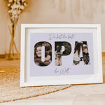 Bester Opa Poster-famprints-Personalisiertes Poster-Das Bester Opa Poster ist das perfekte Geschenk für deinen lieben Opa. Mit der Möglichkeit, persönliche Fotos hinter dem Schriftzug "OPA" zu platzieren, wird dieses Poster zu einem einzigartigen Erinneru
