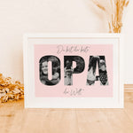 Bester Opa Poster-famprints-Personalisiertes Poster-Das Bester Opa Poster ist das perfekte Geschenk für deinen lieben Opa. Mit der Möglichkeit, persönliche Fotos hinter dem Schriftzug "OPA" zu platzieren, wird dieses Poster zu einem einzigartigen Erinneru