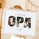 Bester Opa Poster-famprints-Personalisiertes Poster-Das Bester Opa Poster ist das perfekte Geschenk für deinen lieben Opa. Mit der Möglichkeit, persönliche Fotos hinter dem Schriftzug "OPA" zu platzieren, wird dieses Poster zu einem einzigartigen Erinneru
