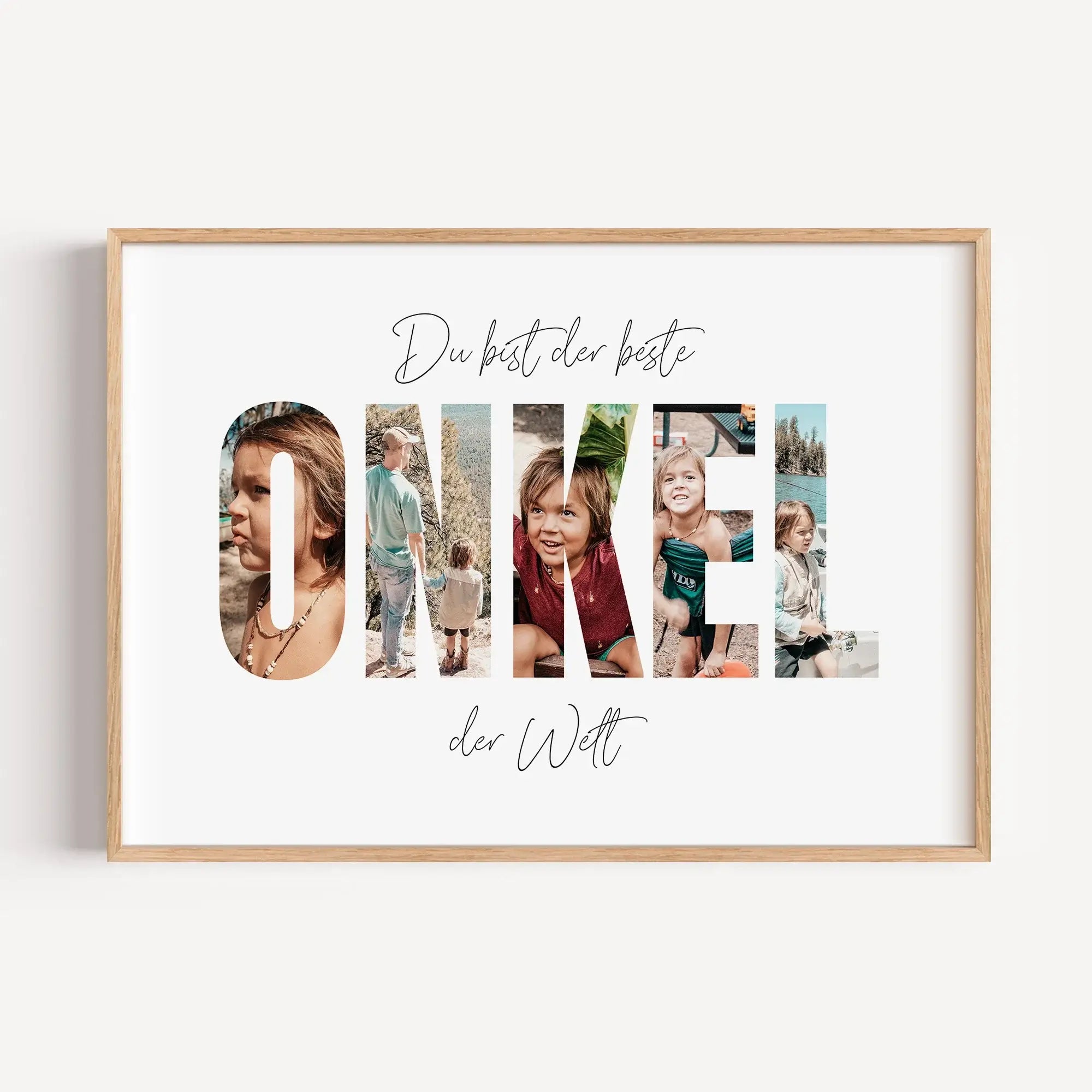 Bester Onkel Poster-famprints-Personalisiertes Poster-Das “Bester Onkel Poster” ist das ideale Geschenk für deinen lieben Onkel! Mit dicken Buchstaben geschrieben, kannst du hinter jedem Buchstaben ein persönliches Foto platzieren und so ein einzigartiges