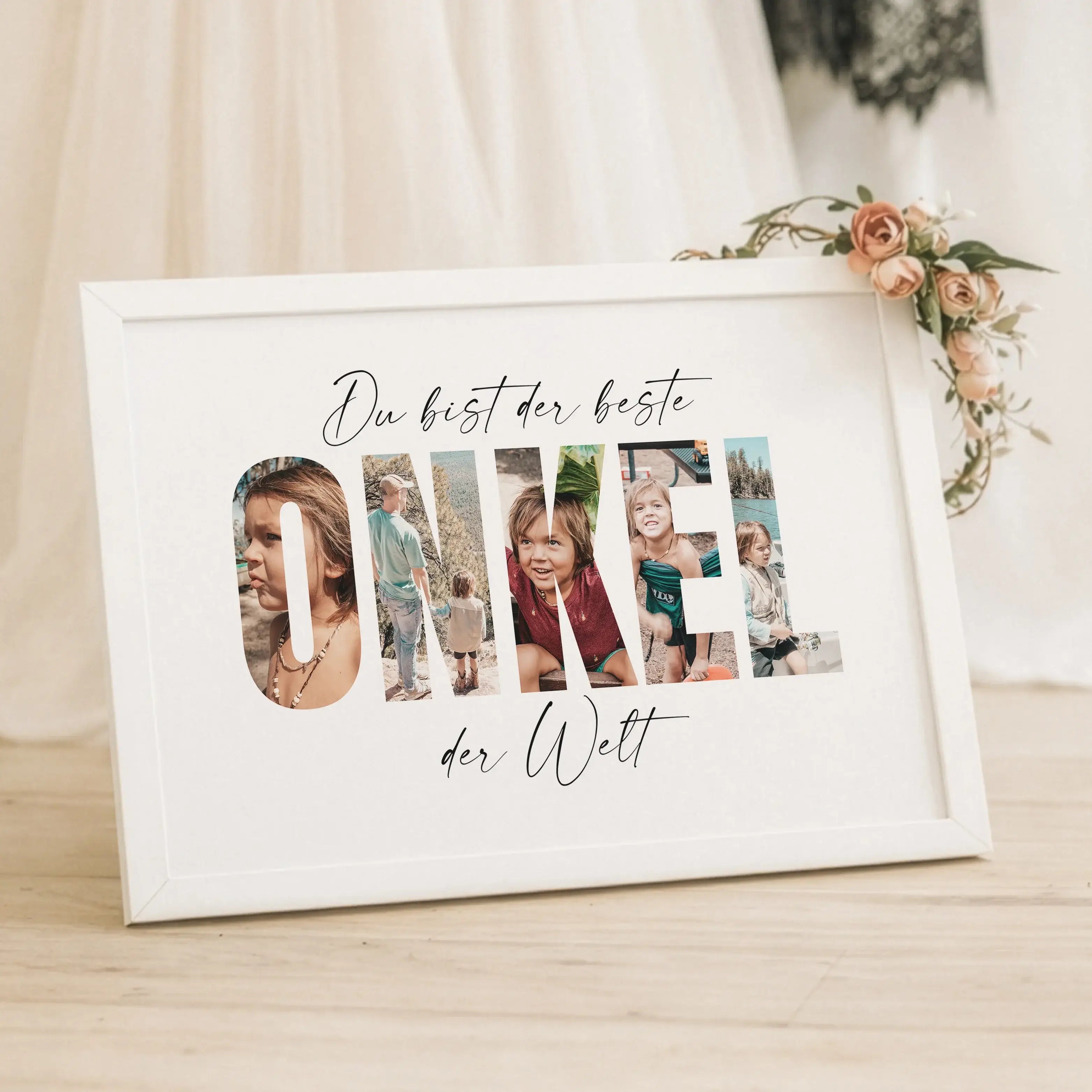 Bester Onkel Poster-Personalisiertes Poster-famprints-Das Bester Onkel Poster von famprints ist eine persönliche Geschenkidee für Menschen, die ihrem Onkel zeigen möchten, wie wichtig er ihnen ist. Der Name wird aus einzelnen Buchstaben gestaltet, die jew