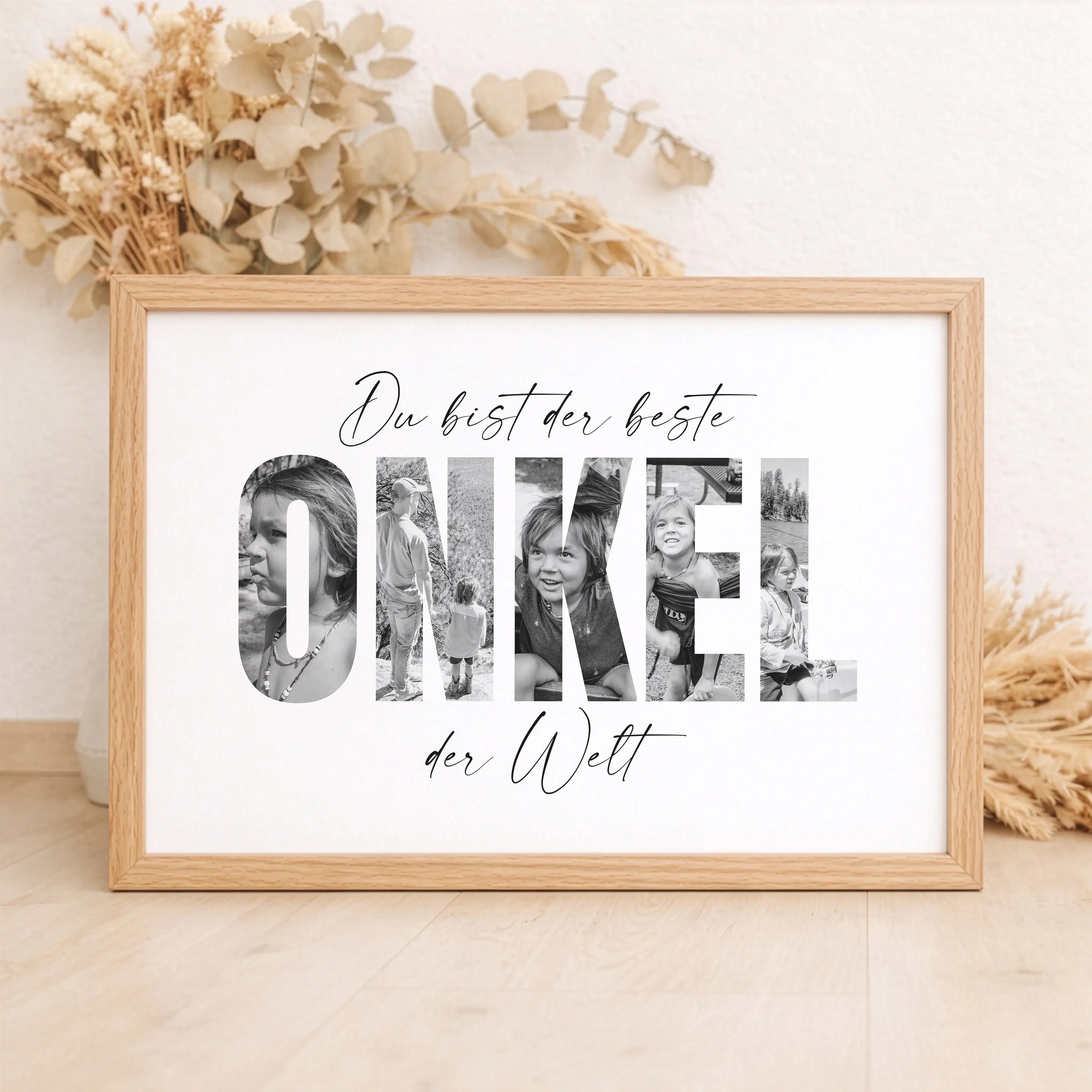Bester Onkel Poster-Personalisiertes Poster-famprints-Das Bester Onkel Poster von famprints ist eine persönliche Geschenkidee für Menschen, die ihrem Onkel zeigen möchten, wie wichtig er ihnen ist. Der Name wird aus einzelnen Buchstaben gestaltet, die jew