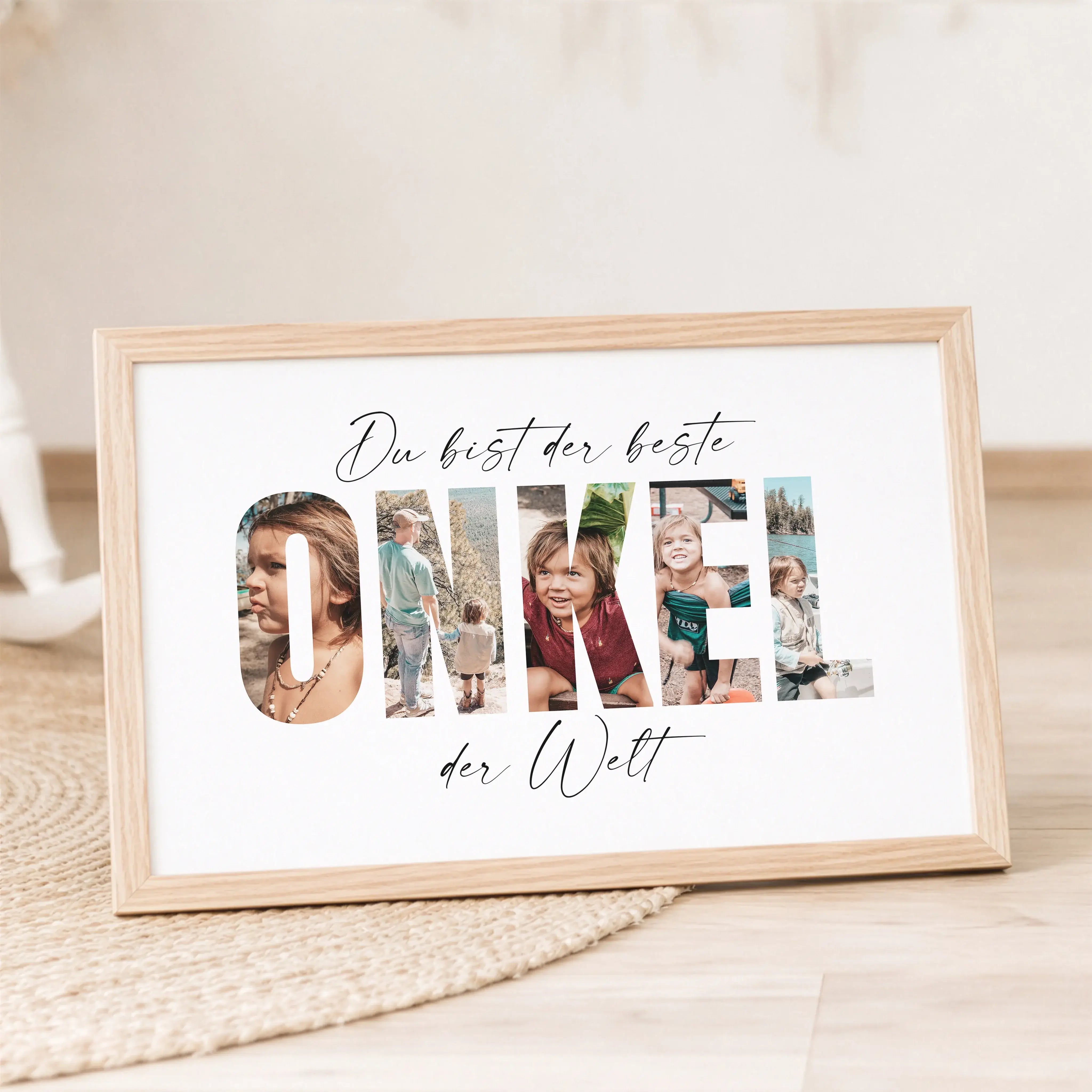 Bester Onkel Poster-Personalisiertes Poster-famprints-Das Bester Onkel Poster von famprints ist eine persönliche Geschenkidee für Menschen, die ihrem Onkel zeigen möchten, wie wichtig er ihnen ist. Der Name wird aus einzelnen Buchstaben gestaltet, die jew