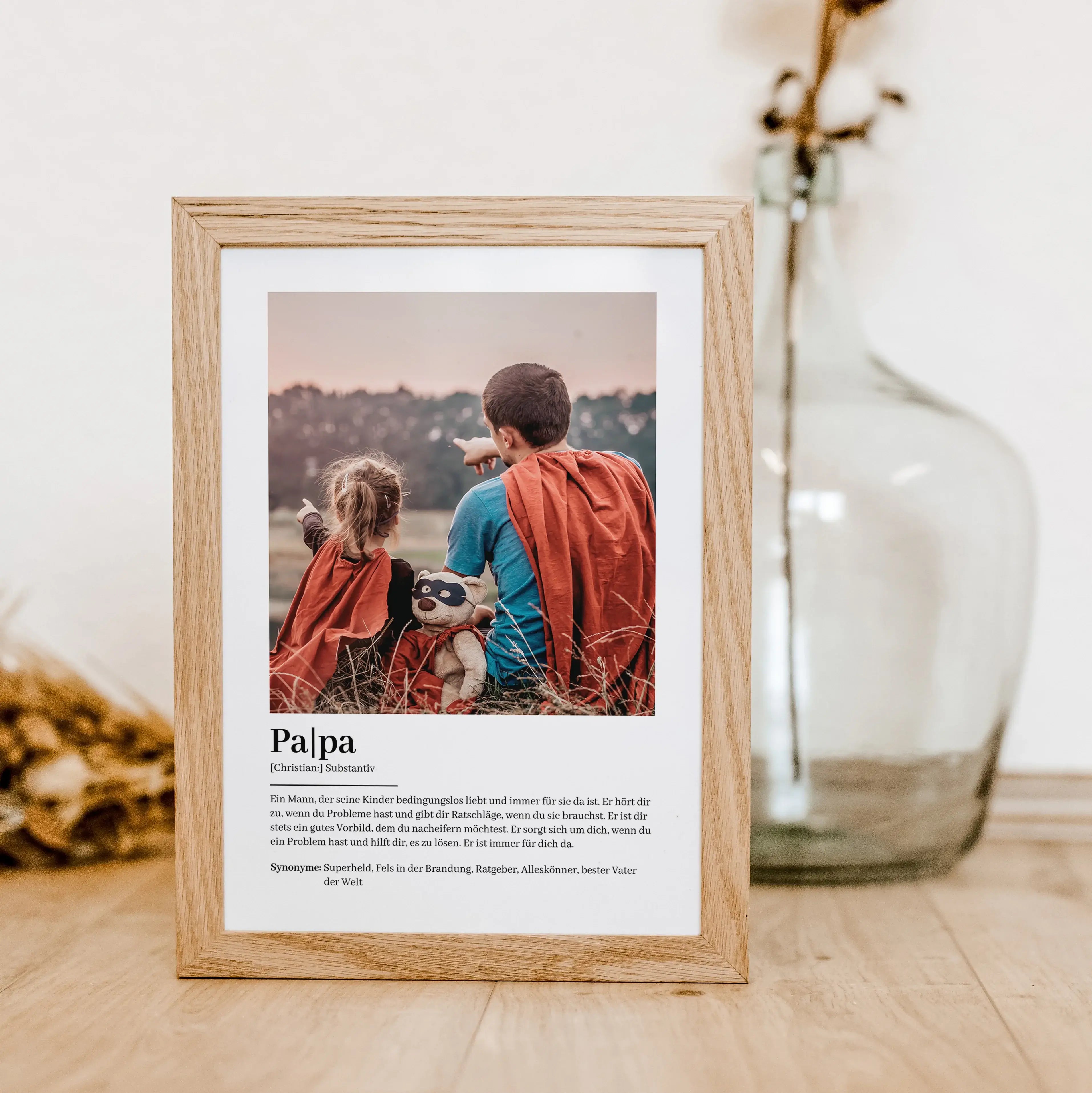 Papa Definition Poster mit Foto-famprints-Personalisiertes Poster-Auf dem Papa Definition Poster mit Foto findest du unsere Definition von einem liebevollen Vater. Das Poster kannst du mit dem Vornamen deines Vaters und einem persönlichen Foto personalisi