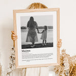 Mama Definition Poster mit Foto-famprints-Personalisiertes Poster-Auf dem Mama Definition Poster mit Foto findest du unsere Interpretation einer liebevollen Mutter. Du kannst das Poster mit dem Vornamen deiner Mutter und einem persönlichen Foto und auch T