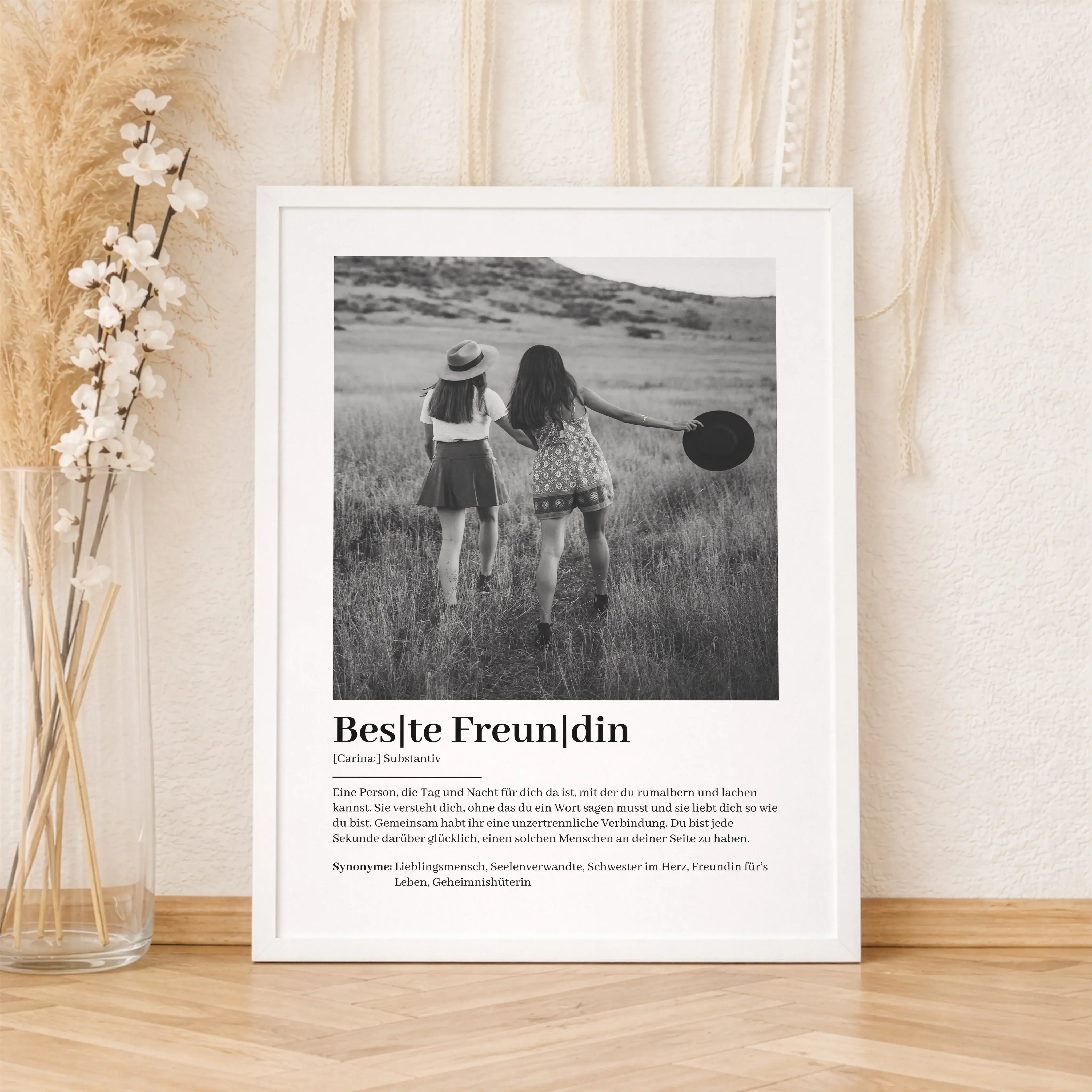 Beste Freundin Definition Foto Poster-Personalisiertes Poster-famprints-Das Beste Freundin Definition Foto Poster von famprints ist eine persönliche Geschenkidee für Menschen, die im Alltag mehr sagen als tausend Worte. Dieses individuell gestaltbare Post