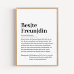 Beste Freundin Definition Poster-famprints-Personalisiertes Poster-Unser "Beste Freundin Definition Poster" ist das perfekte Geschenk für deine beste Freundin! Personalisierbar mit ihrem Namen, ist dieses Poster nicht nur ein hübsches Dekorationsstück, so