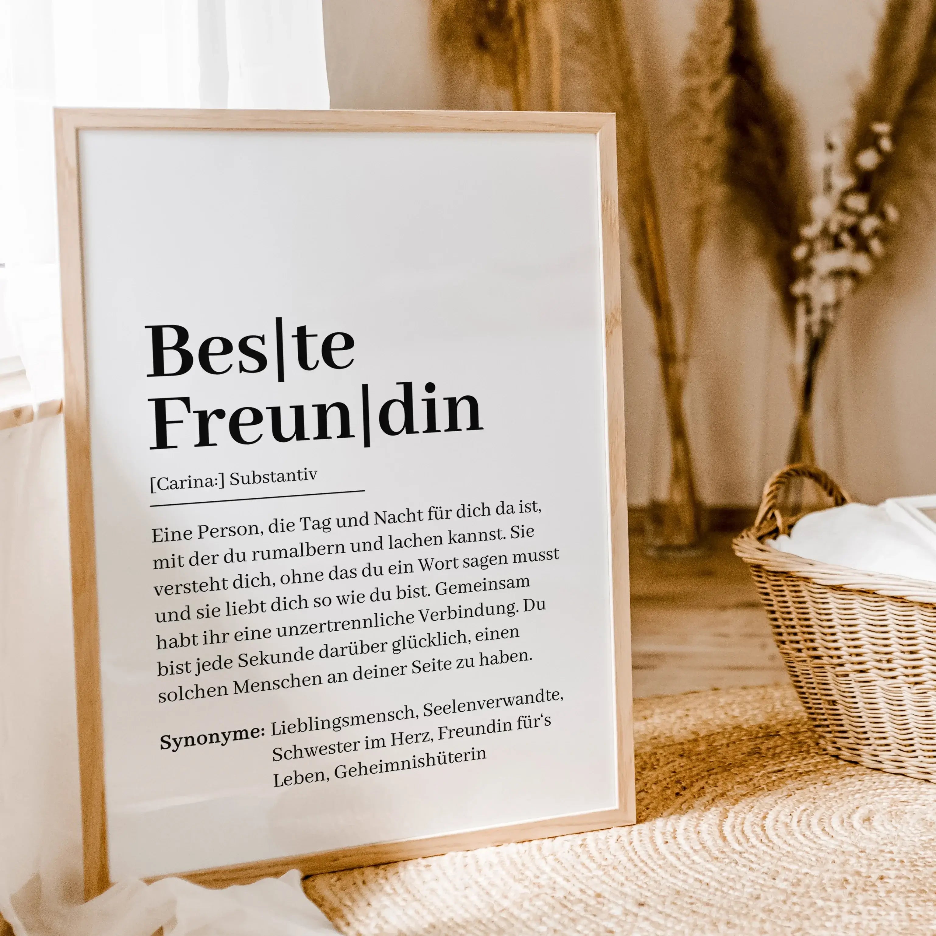 Beste Freundin Definition Poster-famprints-Personalisiertes Poster-Unser "Beste Freundin Definition Poster" ist das perfekte Geschenk für deine beste Freundin! Personalisierbar mit ihrem Namen, ist dieses Poster nicht nur ein hübsches Dekorationsstück, so