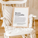 Beste Freundin Definition Poster-famprints-Personalisiertes Poster-Unser "Beste Freundin Definition Poster" ist das perfekte Geschenk für deine beste Freundin! Personalisierbar mit ihrem Namen, ist dieses Poster nicht nur ein hübsches Dekorationsstück, so