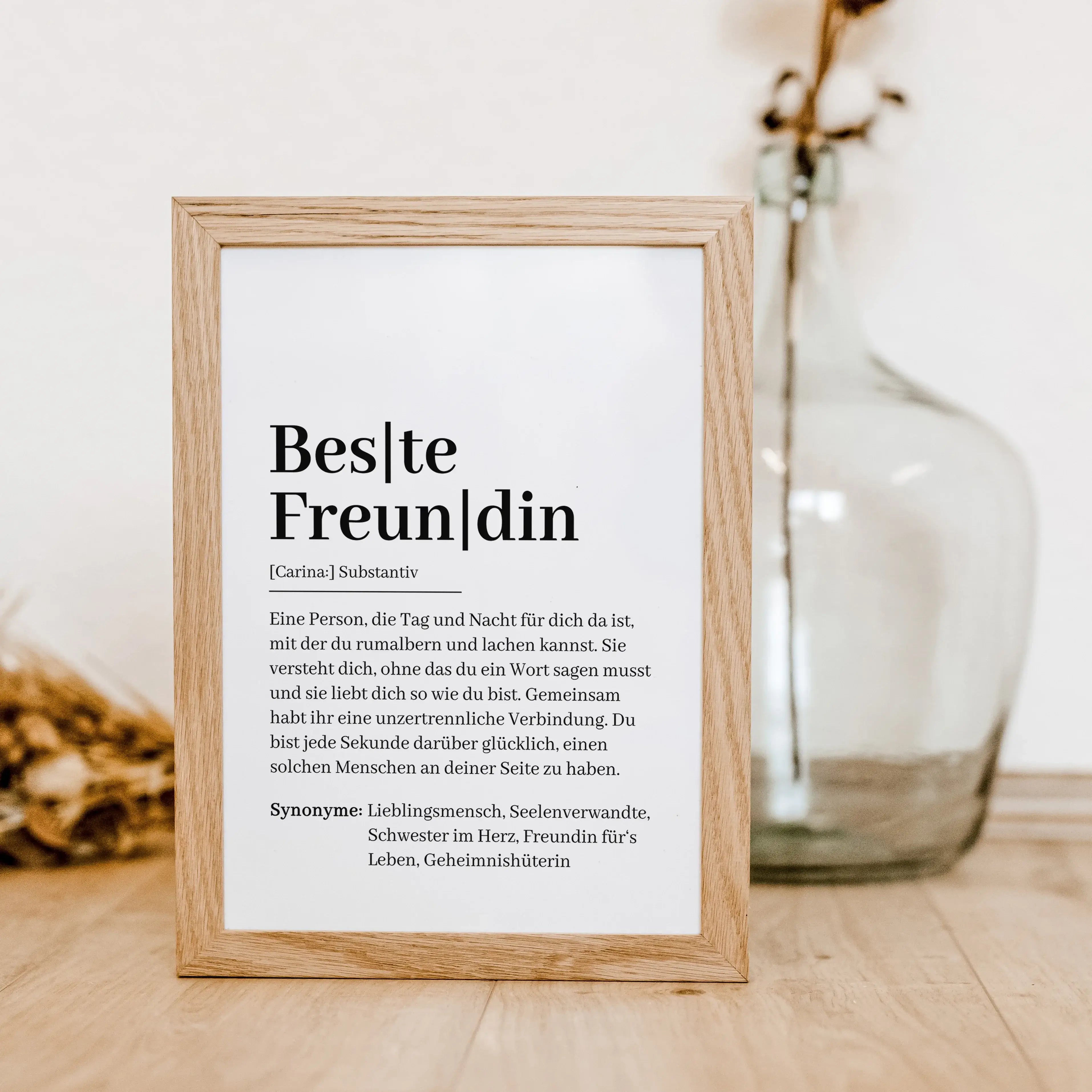Beste Freundin Definition Poster-famprints-Personalisiertes Poster-Unser "Beste Freundin Definition Poster" ist das perfekte Geschenk für deine beste Freundin! Personalisierbar mit ihrem Namen, ist dieses Poster nicht nur ein hübsches Dekorationsstück, so