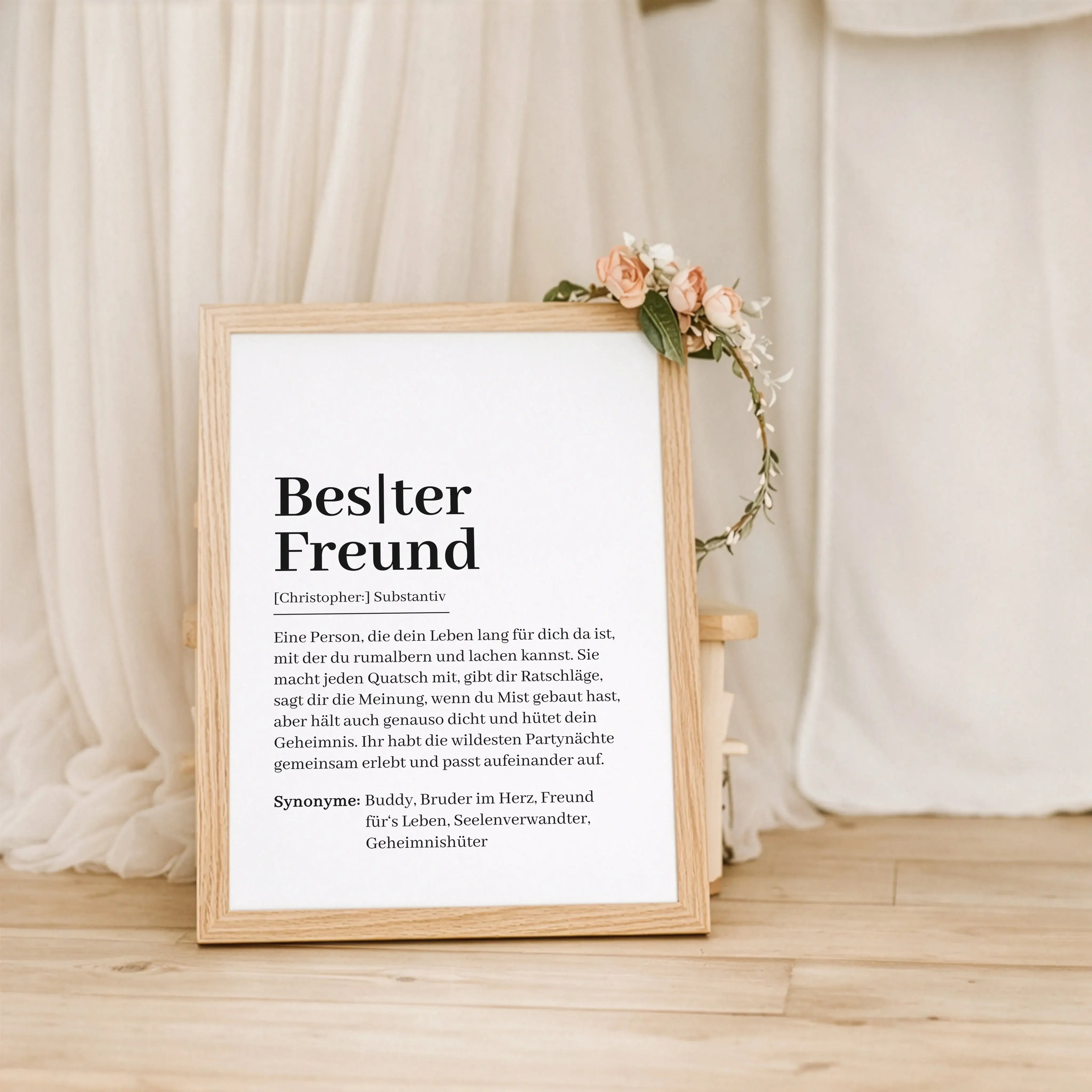 Bester Freund Definition Poster-Personalisiertes Poster-famprints-Das Bester Freund Definition Poster ist eine persönliche Geschenkidee für Menschen, die im Alltag einfach dazugehören. Ob zum Geburtstag, zu Weihnachten oder als kleine Überraschung zwische