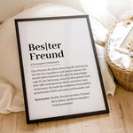 Bester Freund Definition Poster-famprints-Personalisiertes Poster-Entdecke das personalisierbare "Bester Freund Definition" Poster! Gestalte es mit dem Namen deines besten Freundes und einem individuellen Text, der eure Freundschaft perfekt beschreibt. Da