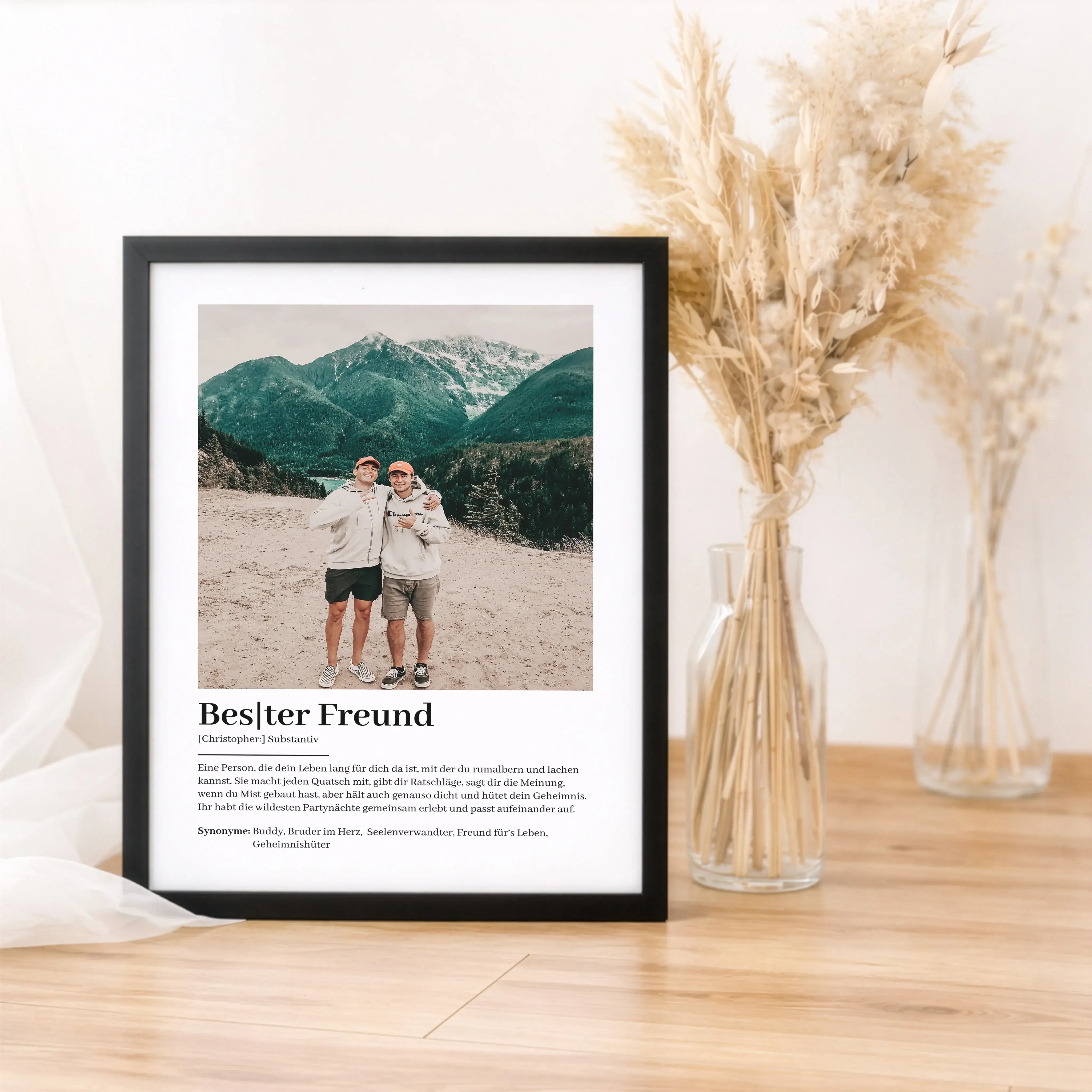 Bester Freund Definition Foto Poster-Personalisiertes Poster-famprints-Das Bester Freund Definition Foto Poster ist eine persönliche Art, eure Freundschaft sichtbar zu machen. Mit deinem eigenen Foto und dem Namen deines besten Freundes entsteht ein indiv