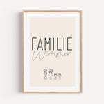 Familienposter Doodle-famprints-Personalisiertes Poster-Unser Familienposter 'Doodle' ist die perfekte Möglichkeit, um deiner Wand eine persönliche und lustige Note zu verleihen. Die Strichmännchen-Optik unterhalb des Familiennamens bietet Platz für jedes