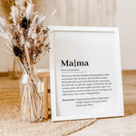 Mama Definition Poster-famprints-Personalisiertes Poster-Auf dem Mama Definition Poster findest du unsere Definition von einer Mutter. Natürlich beschreibt diese Definition nicht vollumfänglich die Liebe zu deiner Mutter, aber das Definition Poster zeigt