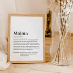 Mama Definition Poster-famprints-Personalisiertes Poster-Auf dem Mama Definition Poster findest du unsere Definition von einer Mutter. Natürlich beschreibt diese Definition nicht vollumfänglich die Liebe zu deiner Mutter, aber das Definition Poster zeigt