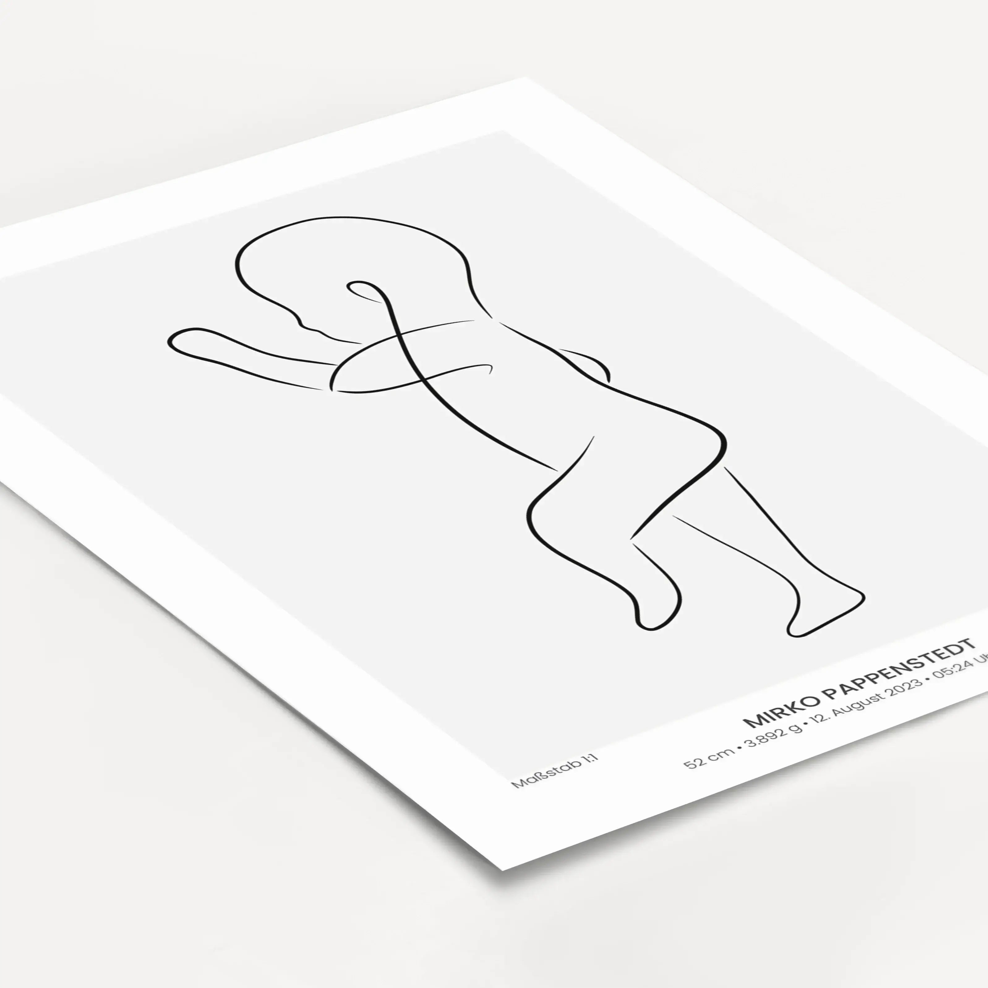 Geburtsposter 1:1 Baby 'Art'-famprints-Personalisiertes Poster-Das Geburtsposter Baby 'Art' kannst du ganz einfach nach deinen Wünschen gestalten. Du hast die Wahl aus sechs verschiedenen Farbvarianten, kannst die Blickrichtung bestimmen und das Baby Post