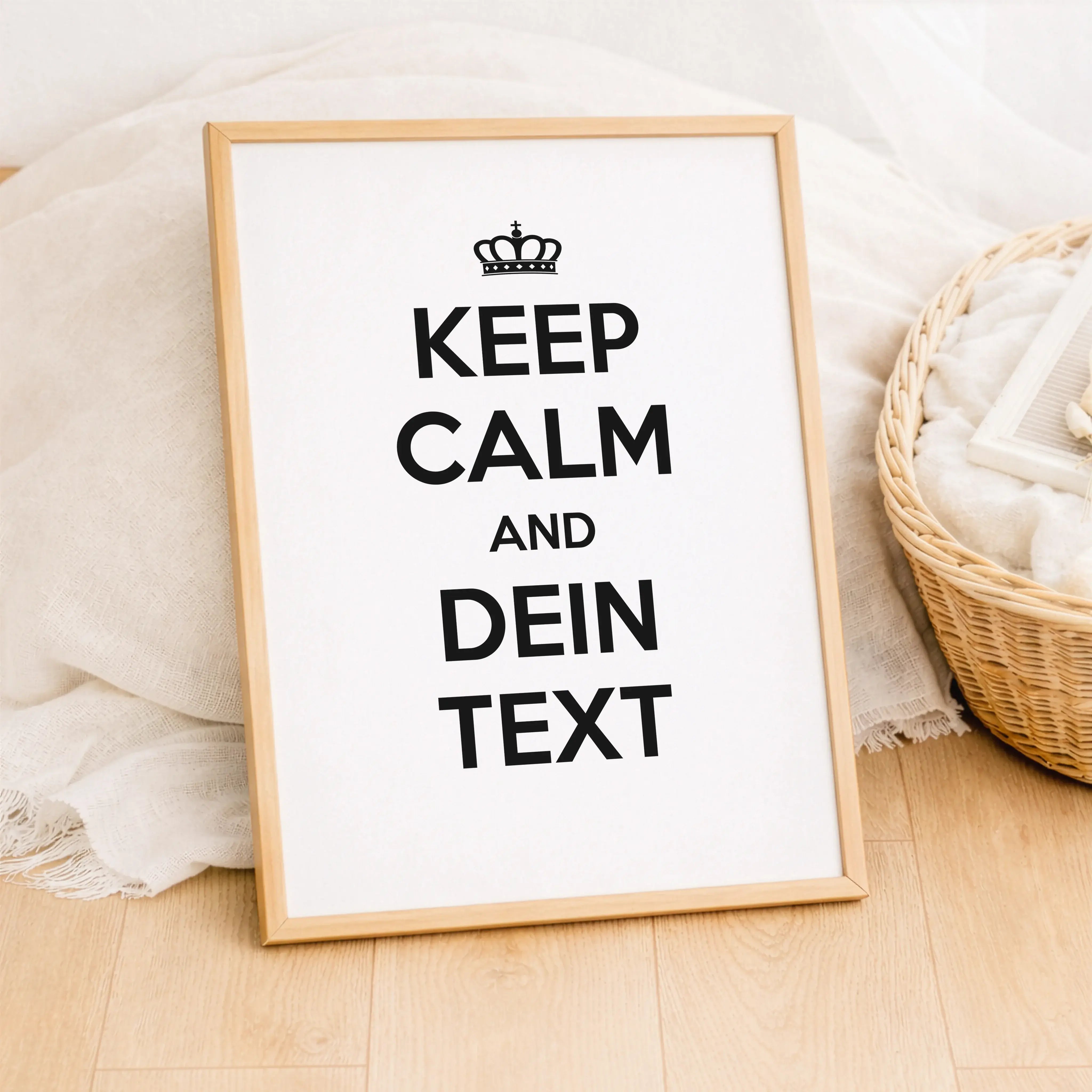 Poster Keep calm and 'dein Text'-Personalisiertes Poster-famprints-Mit dem Poster Keep calm and dein Text gestaltest du ein individuelles Statement für dein Zuhause oder als persönliches Geschenk mit Bedeutung. Der bekannte Keep-calm-Stil wird bei famprin