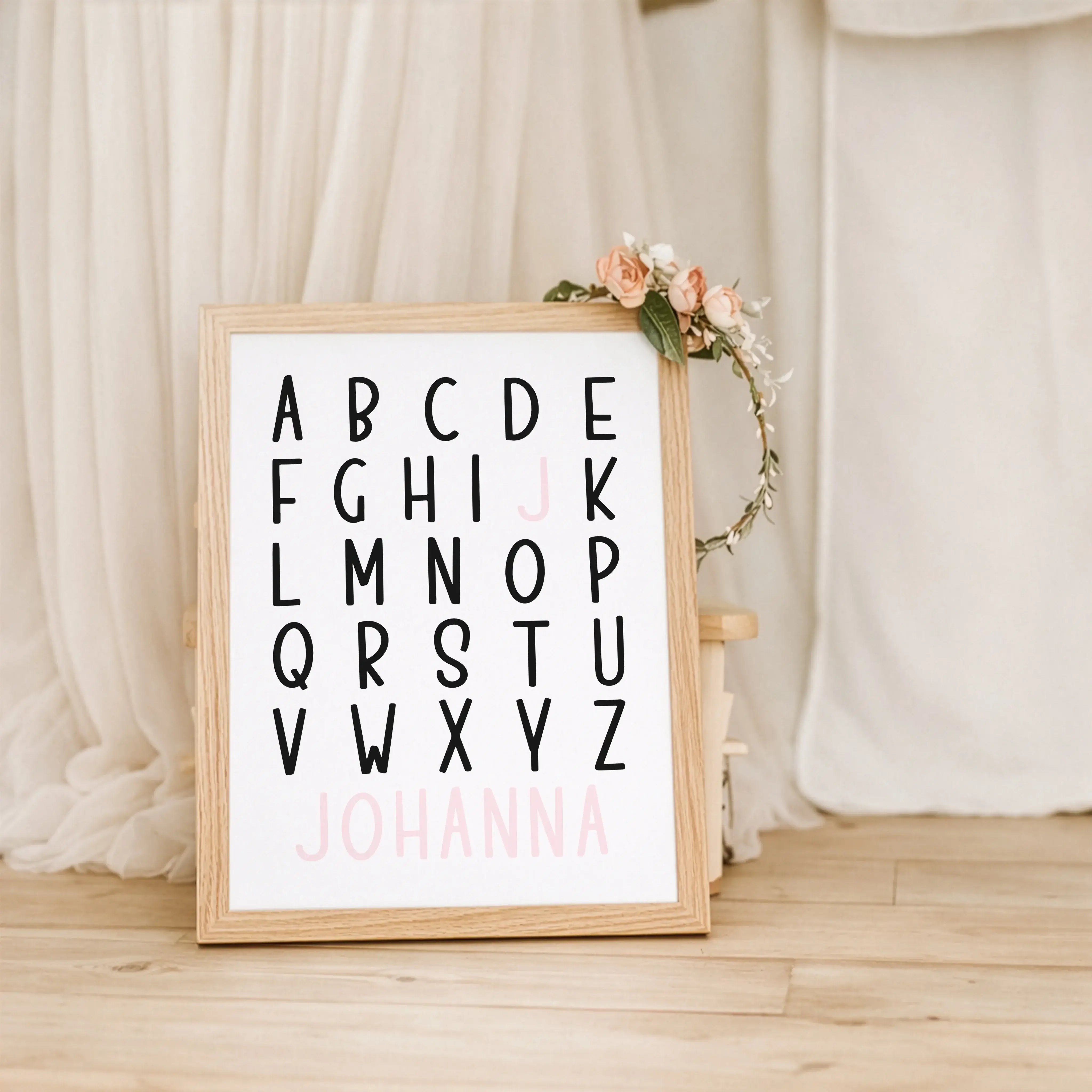 ABC Poster mit Namen-Personalisiertes Poster-famprints-Ein ABC Poster mit Namen ist mehr als nur Wanddeko – es begleitet dein Kind spielerisch beim Entdecken der Buchstaben und macht das Kinderzimmer persönlich. Durch die individuelle Gestaltung mit dem W