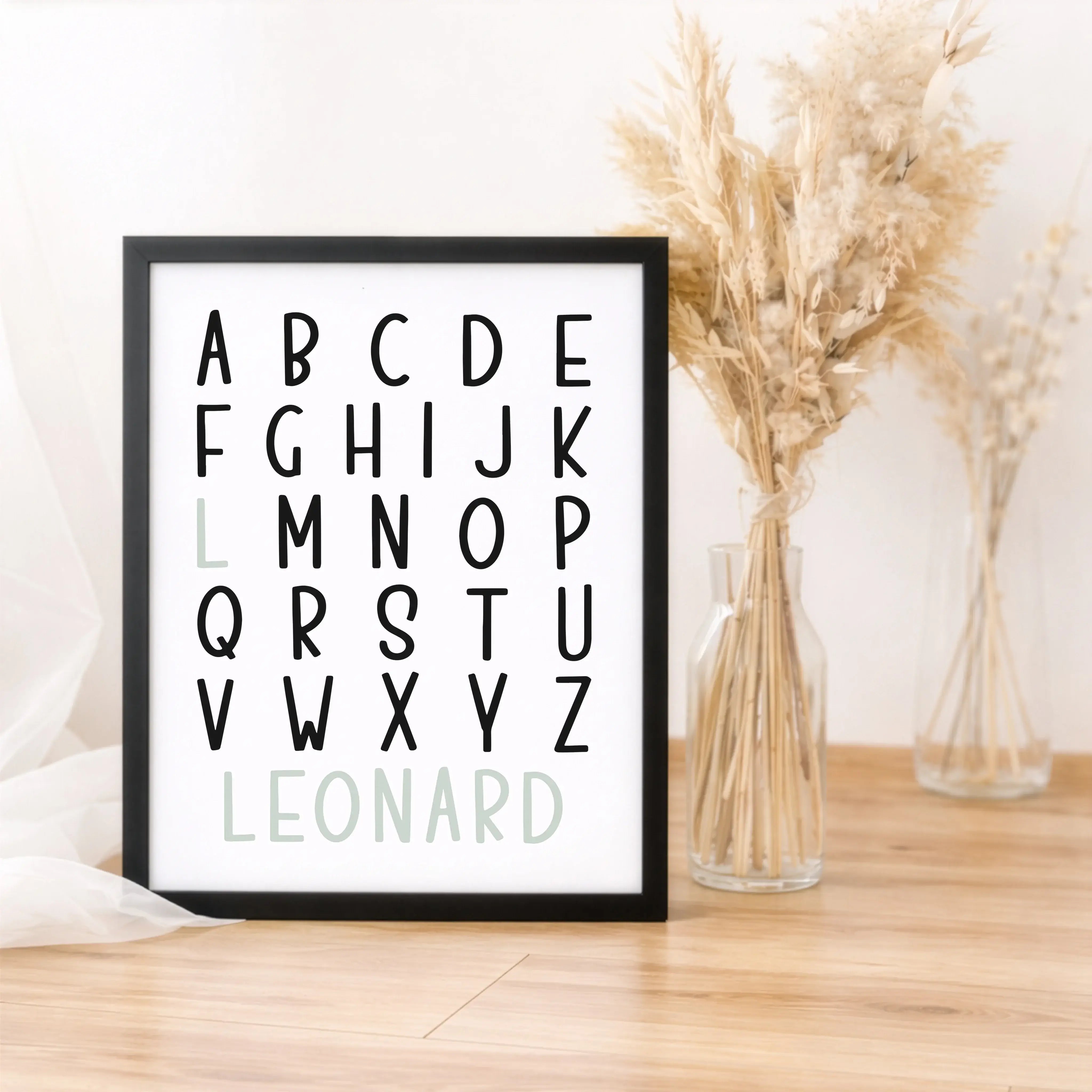 ABC Poster mit Namen-Personalisiertes Poster-famprints-Ein ABC Poster mit Namen ist mehr als nur Wanddeko – es begleitet dein Kind spielerisch beim Entdecken der Buchstaben und macht das Kinderzimmer persönlich. Durch die individuelle Gestaltung mit dem W