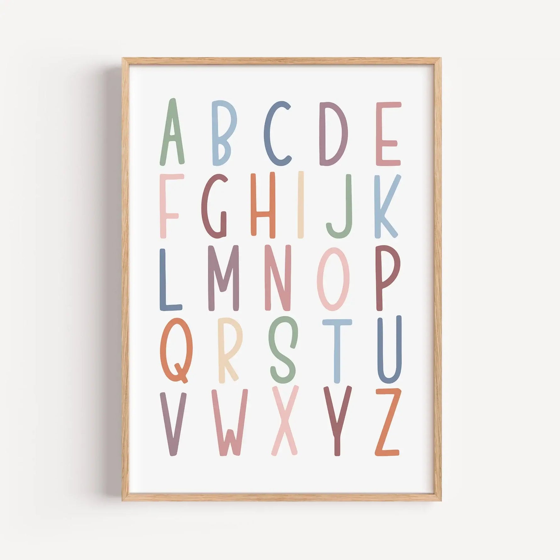 Alphabet Poster-famprints-Poster-Wir stellen dir das Alphabet Poster als Lernposter vor - eine lernreiche Wanddekoration für jedes Kinderzimmer! Dieses Poster ist das perfekte Lernmittel, um kleinen Kindern das Alphabet beizubringen. Dieses Poster fördert