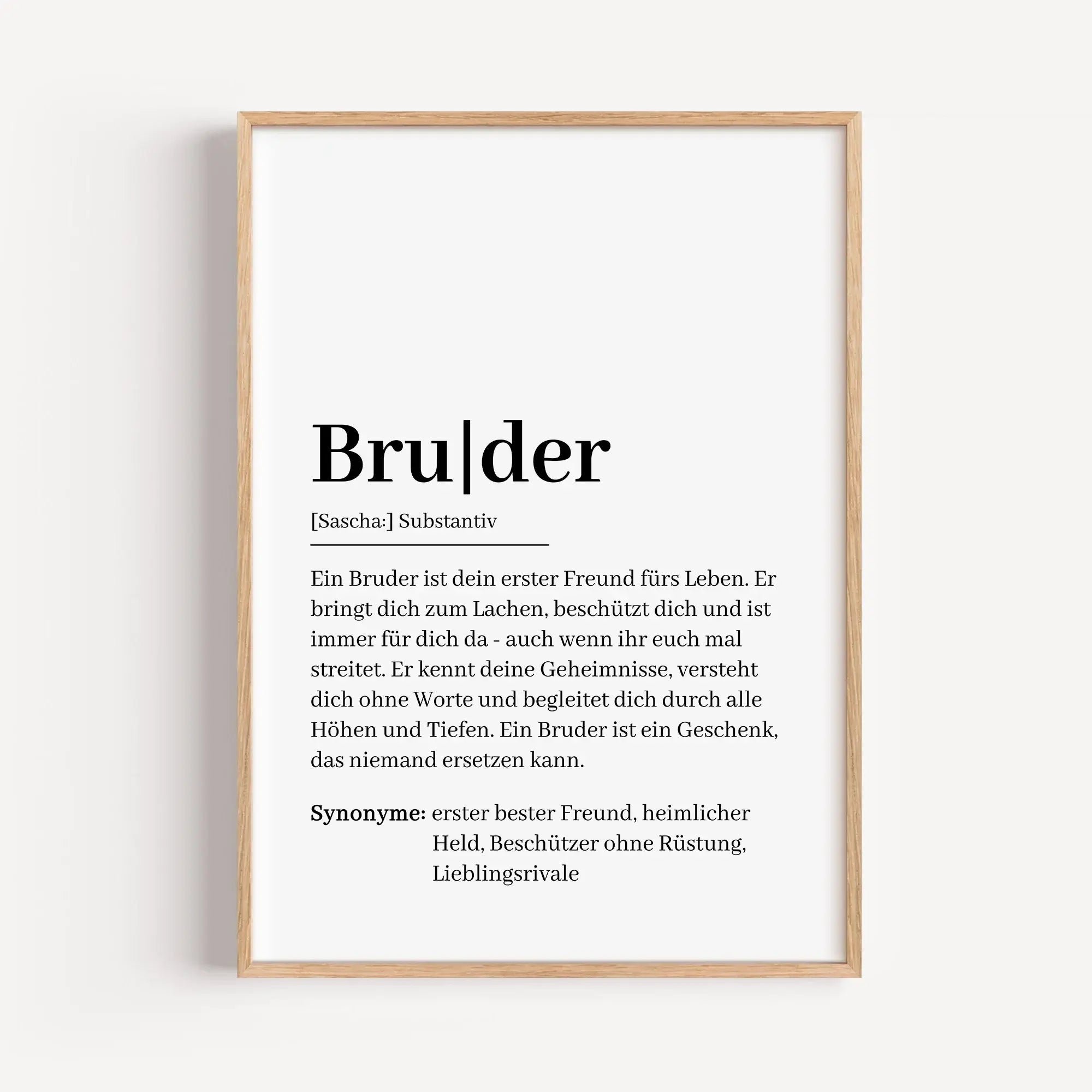 Bruder Definition Poster-Personalisiertes Poster-famprints-Suchst du nach einem besonderen Geschenk für deinen Bruder? Unser Bruder Definition Poster ist die perfekte Wahl, um ihm auf liebevolle Weise zu zeigen, wie einzigartig er für dich ist. Dieses Pos