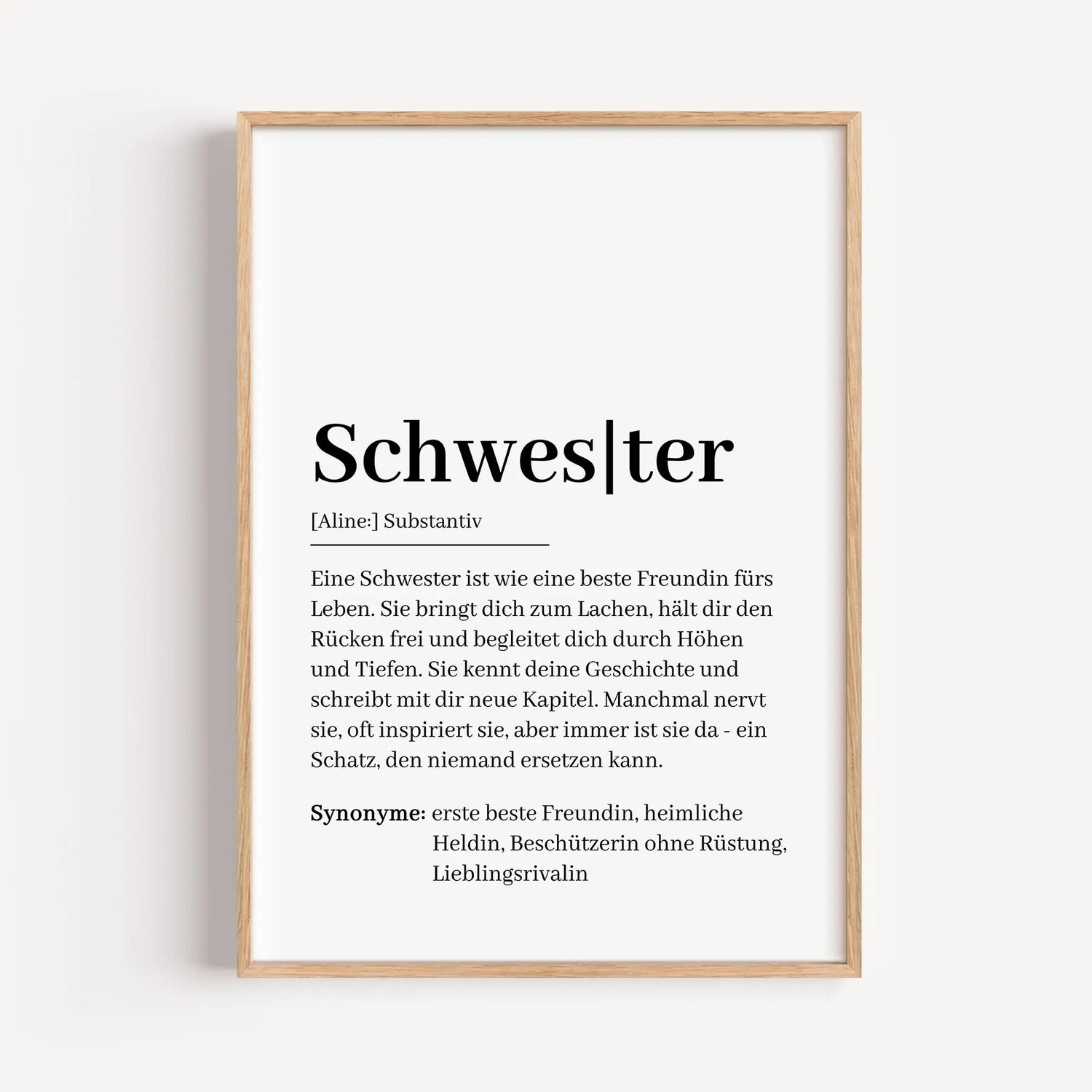 Schwester Definition Poster-Personalisiertes Poster-famprints