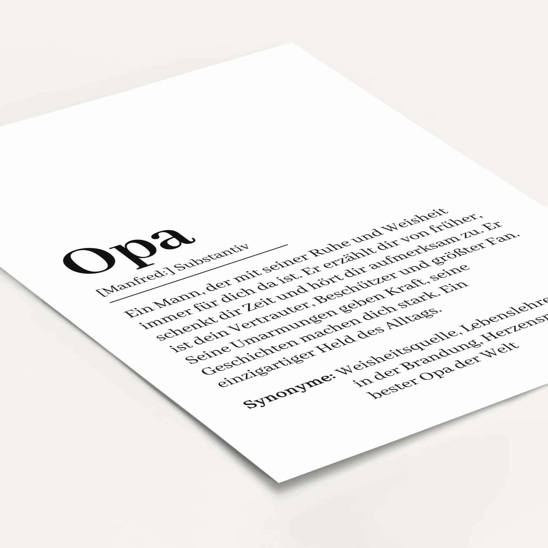 Opa Definition Poster-Personalisiertes Poster-famprints